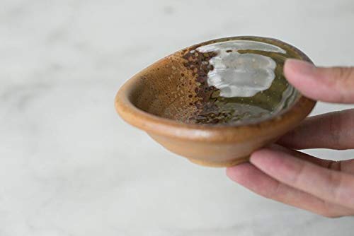 3.5 Inch Simple Style Porcelain Side Dish Bowls - Set of 5 Brown Soy Sauce Dishes for Sushi, Dumplings & Seasoning - Multipurpose Small Serving Bowls for Asian Cuisine, Restaurants & Home Dining