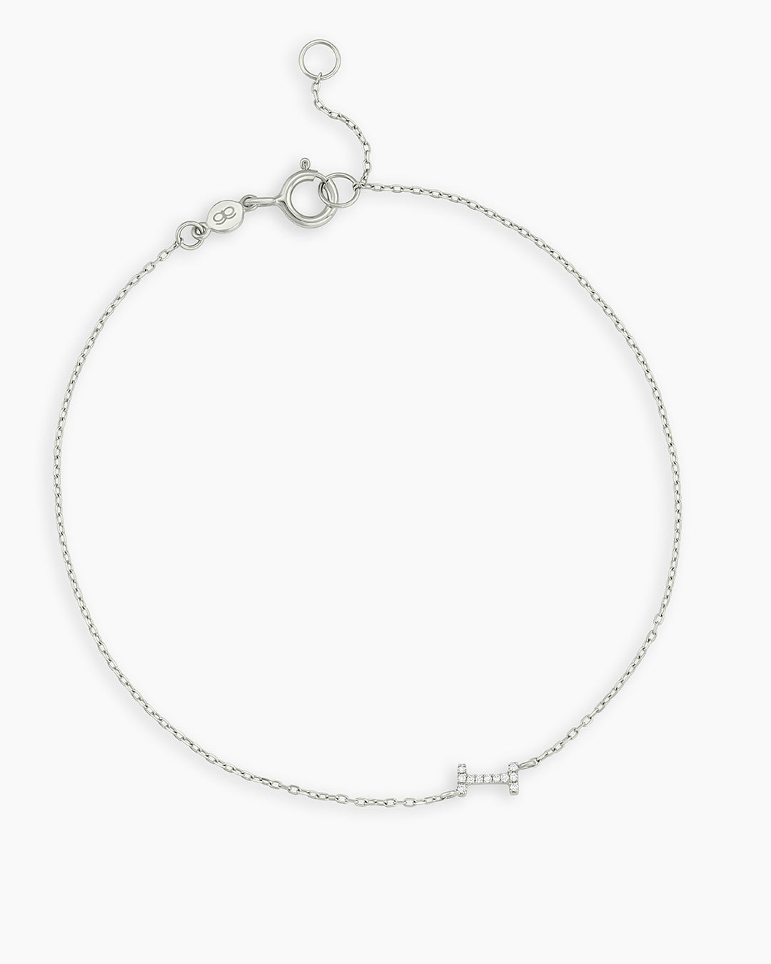 Diamond Pavé Alphabet Bracelet - Personalized Initial Letter Bracelet for Women, Sterling Silver or Gold Plated, Elegant Gift for Birthday, Anniversary, Valentine's Day | Perfect for Everyday Wear & Special Occasions