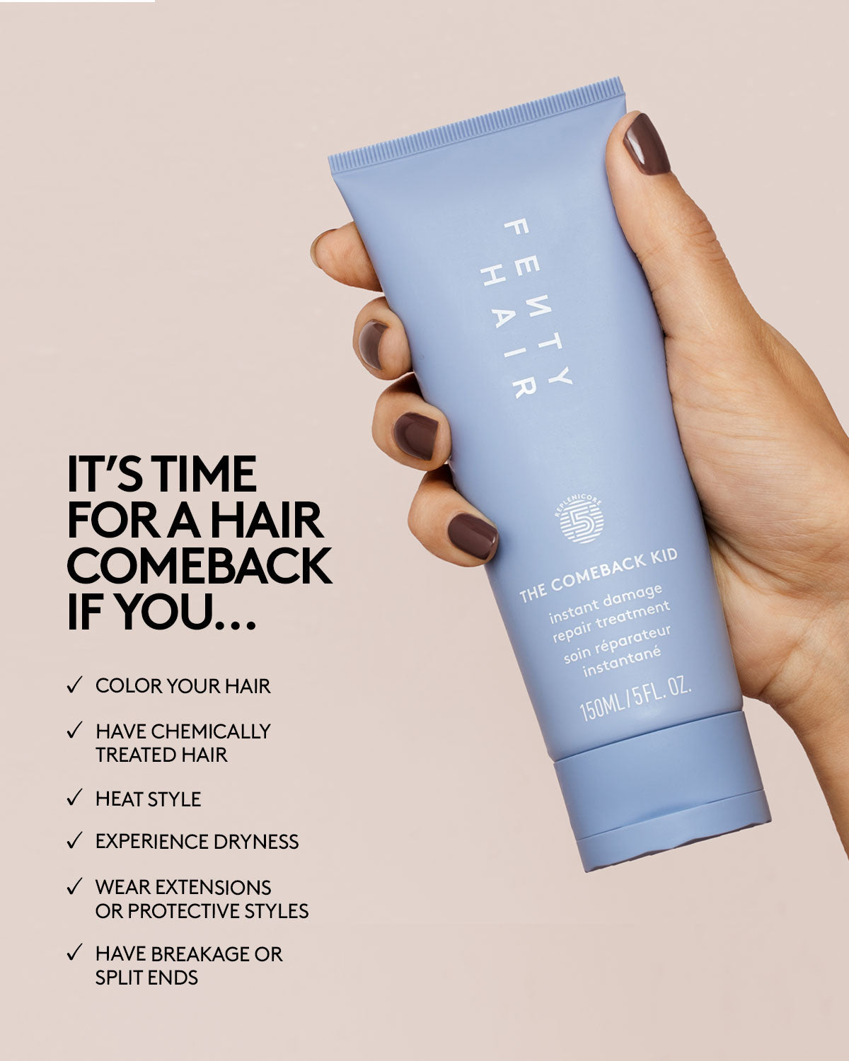 The Comeback Kid Instant Damage Repair Treatment Bond Builder - Restore & Strengthen Damaged Hair for Smooth & Healthy Locks - Perfect for Post-Color, Heat Styling & Chemical Treatments