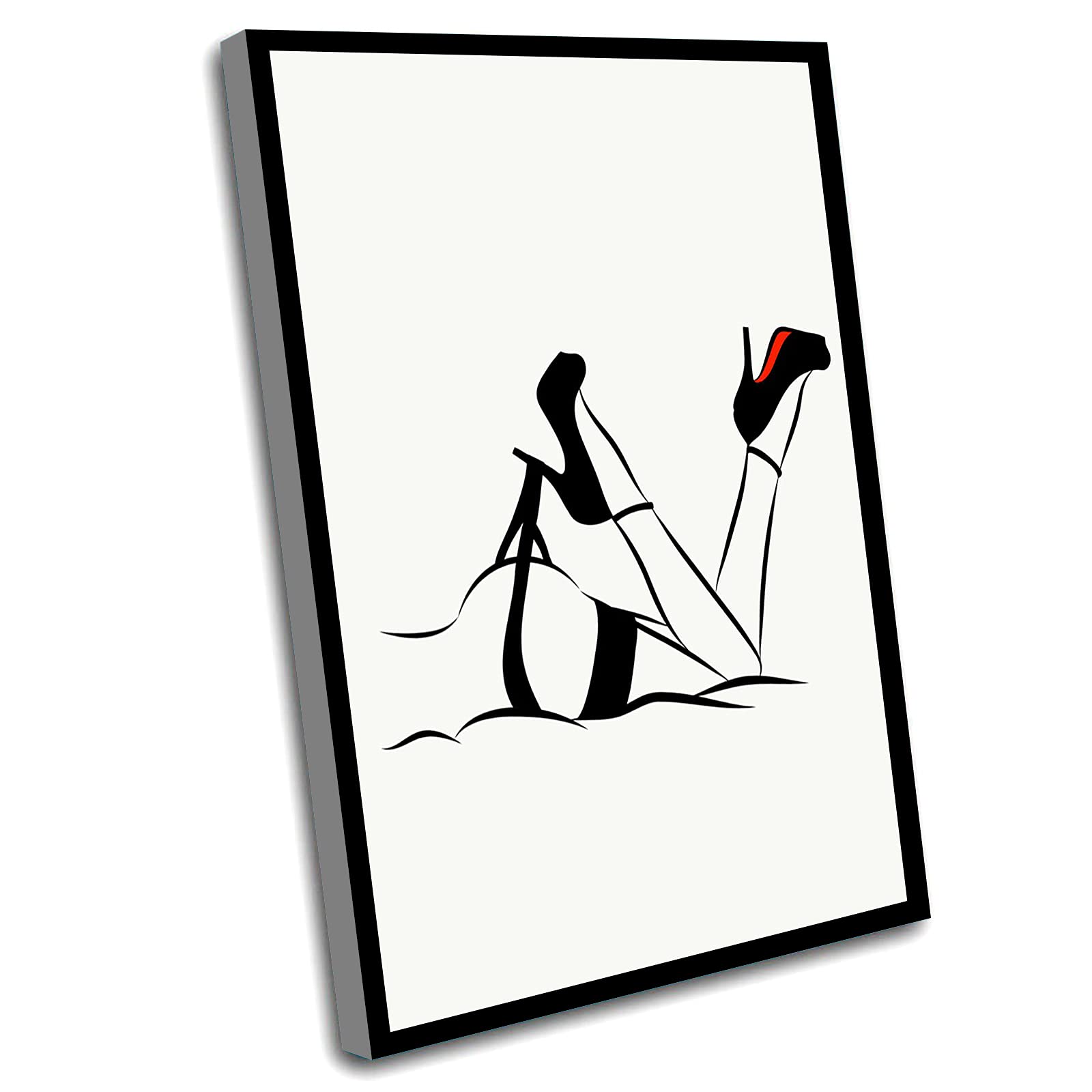 Sexy Line Art Wall Decor - Erotic Woman Silhouette Print, Sensual Female Body Drawing, Minimalist Nude Art for Bedroom - 8x12 Inch Framed Canvas - Perfect for Boudoir, Adult Bedroom & Sensual Home Decor
