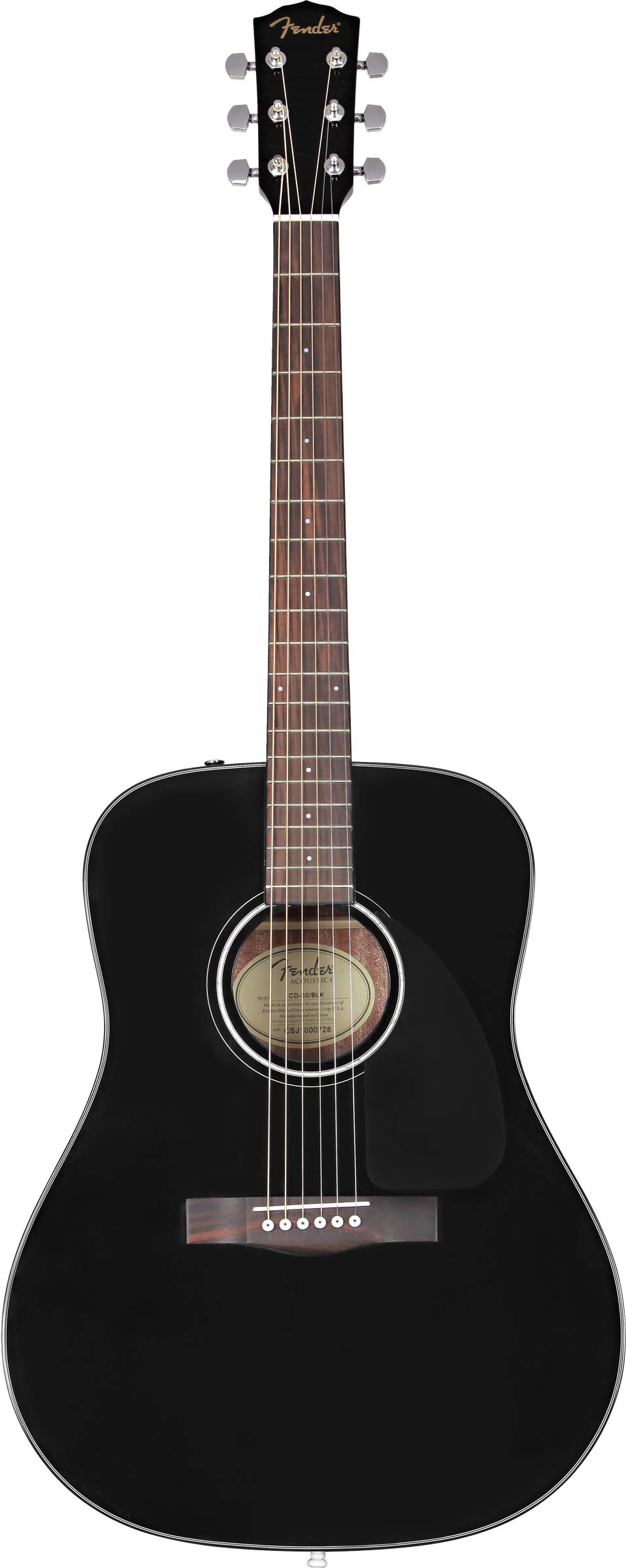 Fender CD-60 Dreadnought Acoustic Guitar Bundle - Black with Hard Case, Strap, Tuner, Strings, Picks & Instructional Materials | Perfect for Beginners, Live Performances & Home Practice