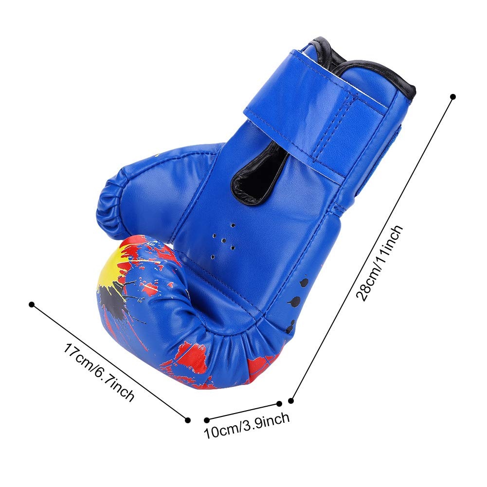 Kids Boxing Gloves for Ages 2-11 | Cartoon MMA Training Gloves PU Leather Sparring Gloves (Blue) - Perfect for Boxing Classes, Home Training & Martial Arts Practice