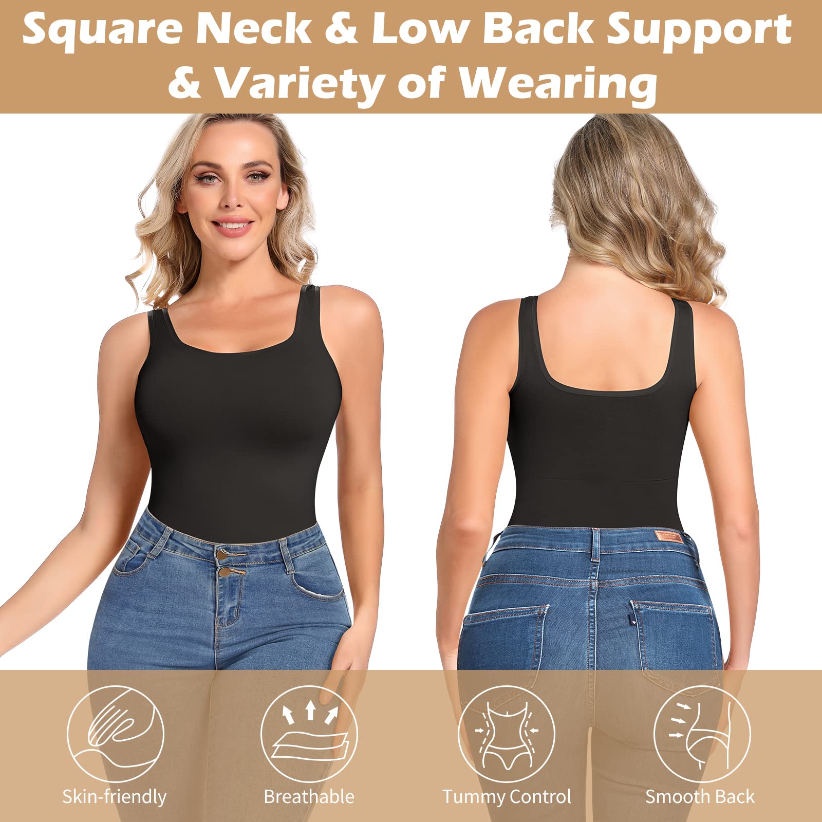 JOYSHAPER Women's Tummy Control Shapewear Tank Top - Seamless Slimming Camisole with Compression for Body Shaping | Perfect for Everyday Wear, Workouts & Special Occasions