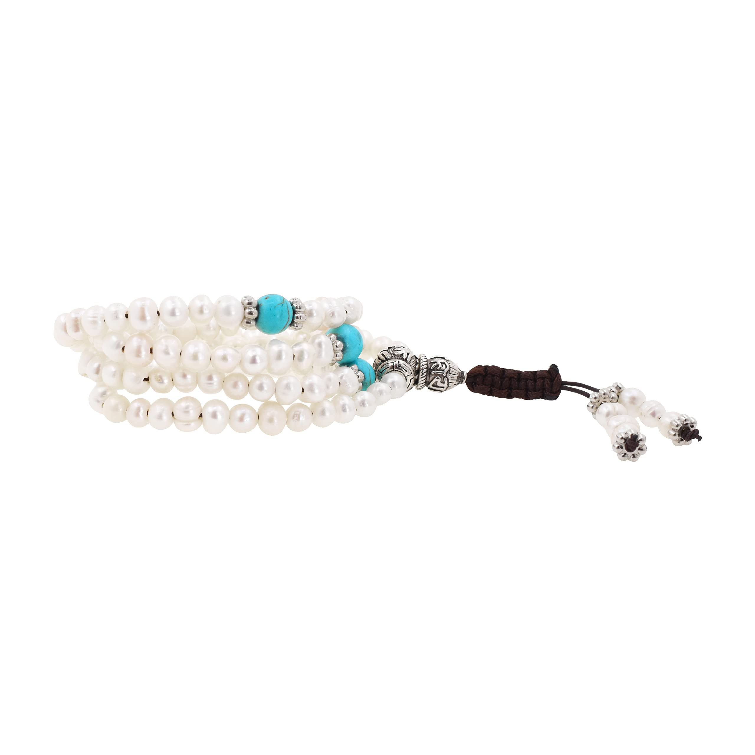 108 Tibetan Mala Beads Necklace & Bracelet Set - Buddhist Prayer Beads for Meditation, Yoga & Spiritual Practice - Natural Pearl Meditation Jewelry for Women - Perfect for Daily Mindfulness, Stress Relief & Gift Giving