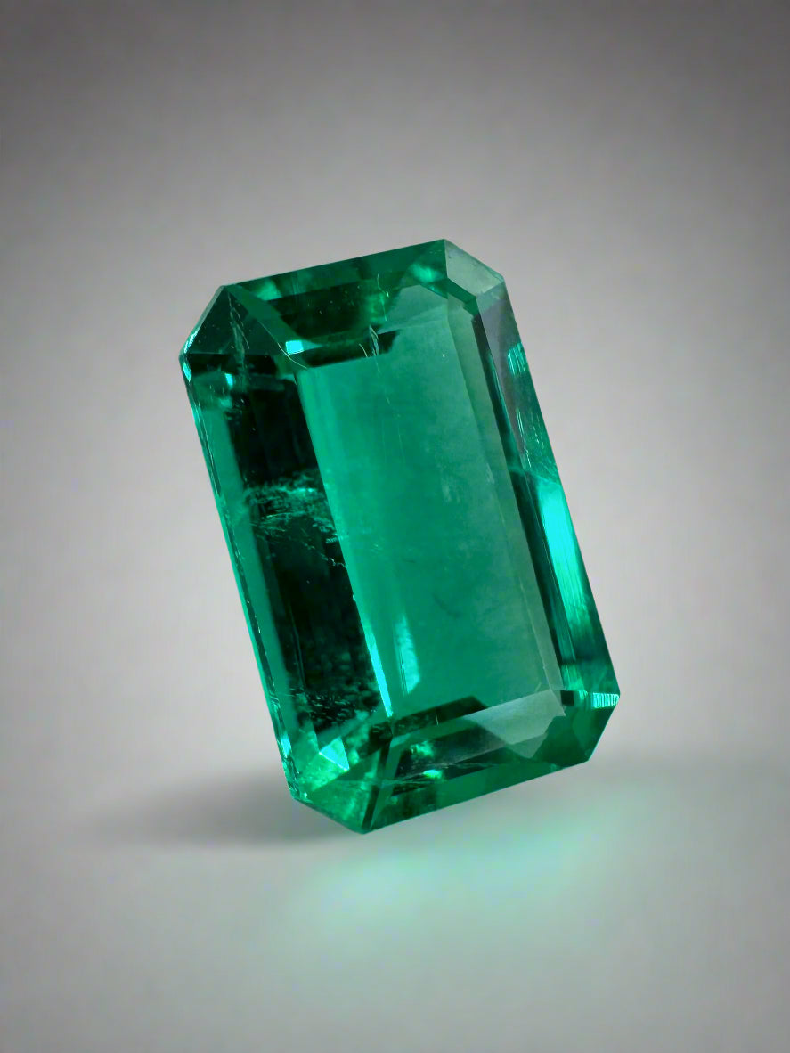 1.13 Carat VVS Colombian Emerald - Bluish Green Emerald Cut Gemstone for Jewelry Making & Engagement Rings | High-Quality Loose Stone for Necklaces, Earrings & Custom Designs