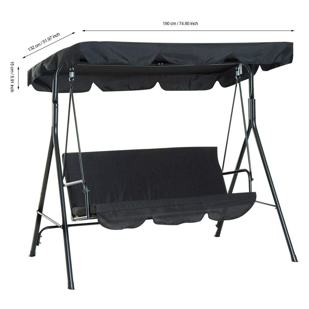 Waterproof Swing Canopy Cover Set - Durable Oxford Cloth Outdoor Swing Seat Protector (74.8
