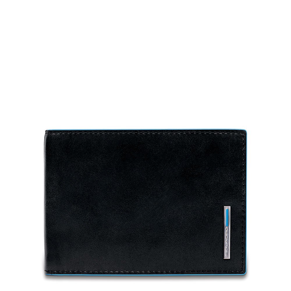 Piquadro Men's Leather Coin Wallet - Slim Black Money Holder for Coins & Cards (12cm) - Perfect for Travel, Daily Use & Gift Ideas
