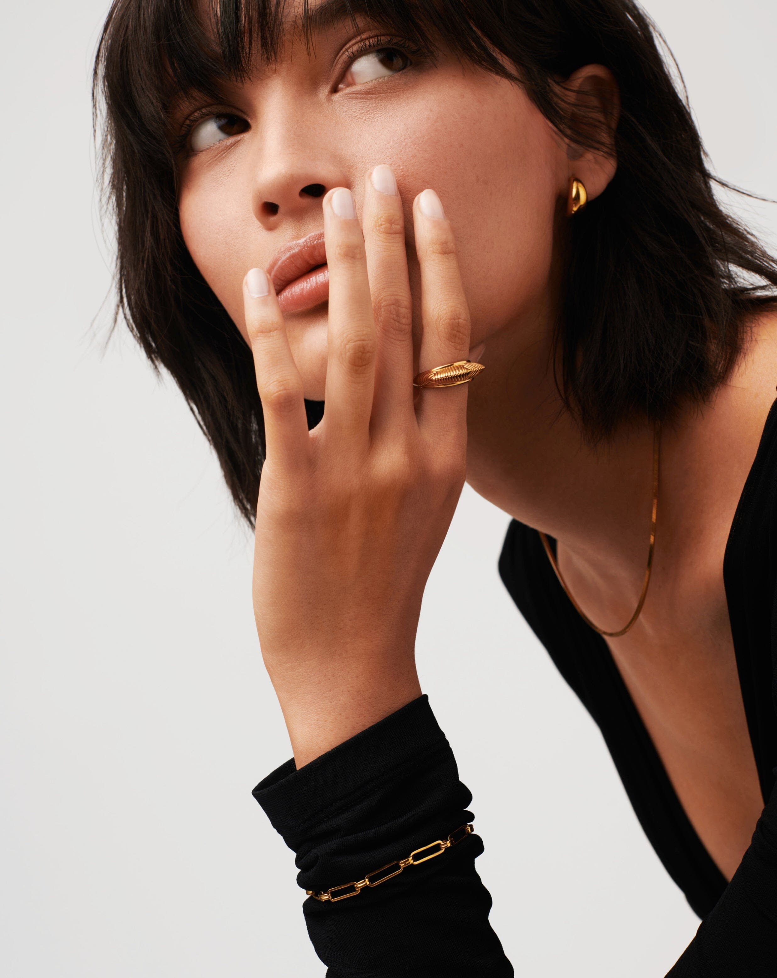 Hera Dome Ridge Stacking Ring - 18k Gold Vermeil Stackable Rings for Women | Perfect for Layering, Everyday Wear & Special Occasions