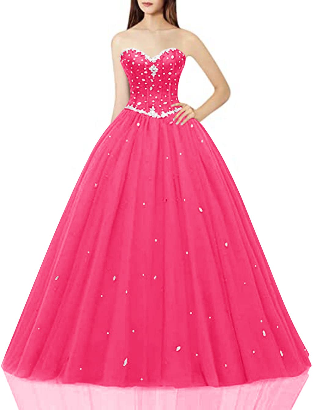 Elegant Sweetheart Ball Gown Tulle Quinceanera Dress for Women - Perfect for Prom, Wedding, and Special Occasions