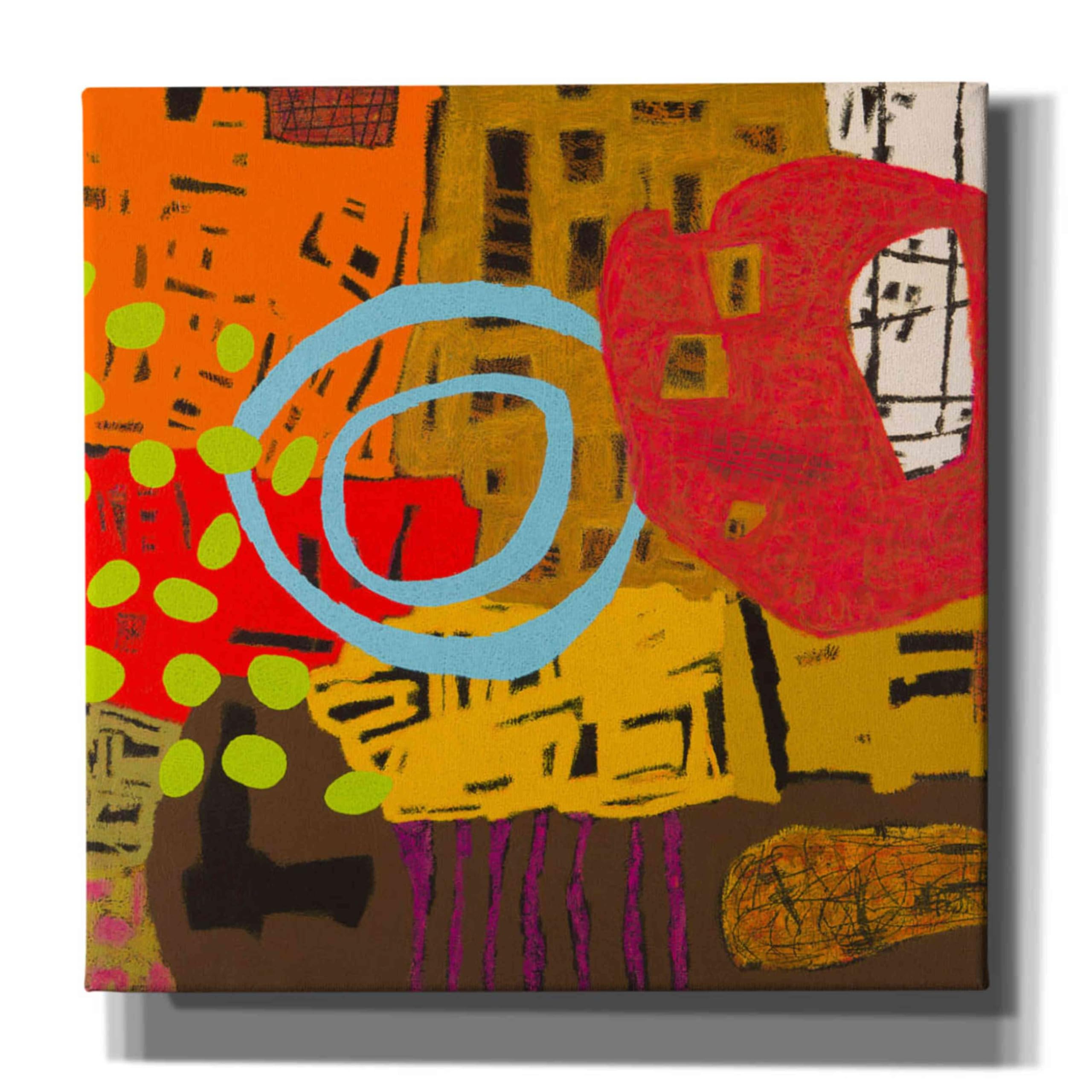 Epic Graffiti 'Conversations in the Abstract 28' by Downs - Premium Giclee Canvas Wall Art Print 12x12 Inches - Modern Abstract Graffiti Artwork for Living Room, Bedroom & Office Decor