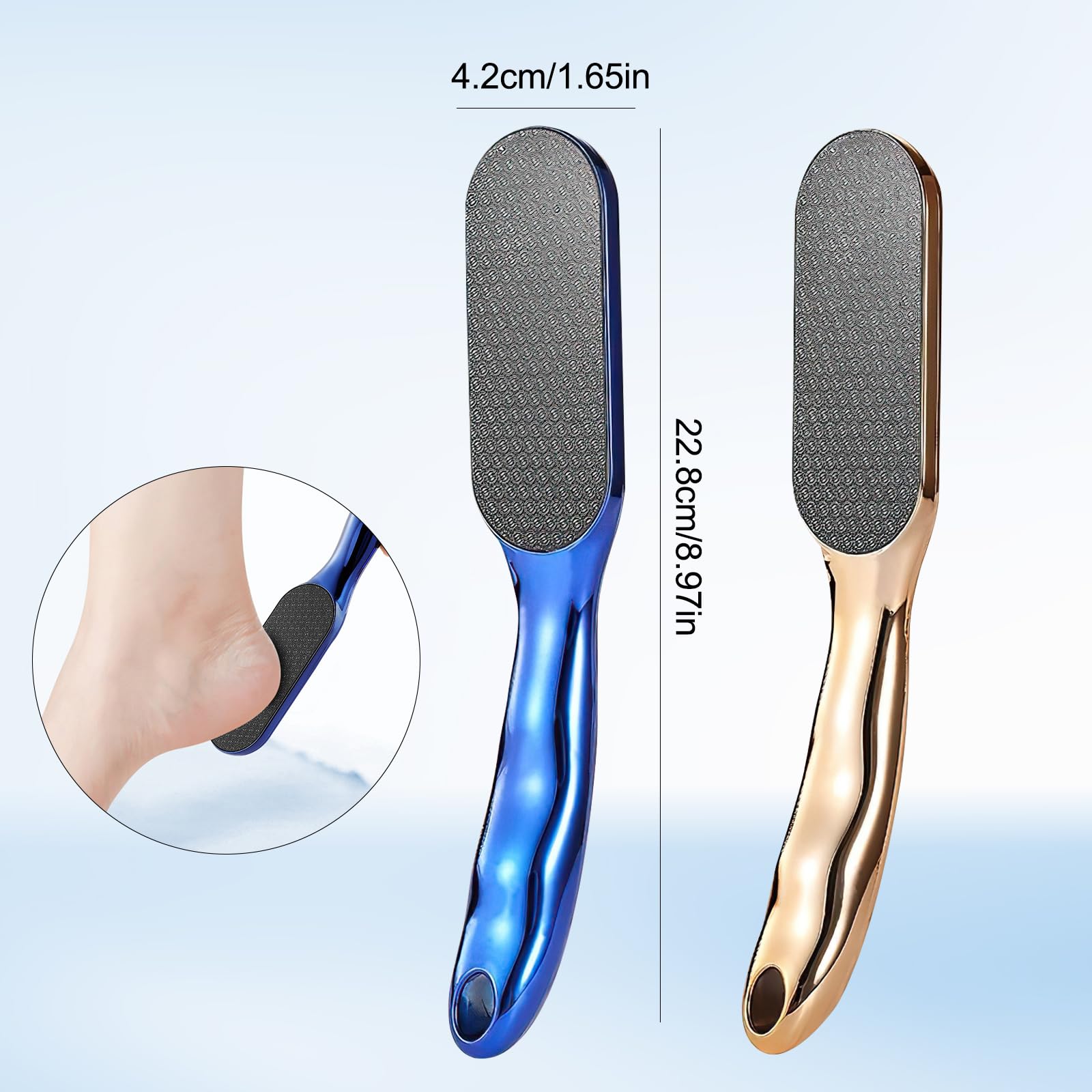 Professional Nano Glass Foot File Callus Remover with Non-Slip Ergonomic Handle - Pedicure Tool for Dry Cracked Feet - Perfect for Home Spa, Salon & Travel Foot Care (Blue, 1 Piece)