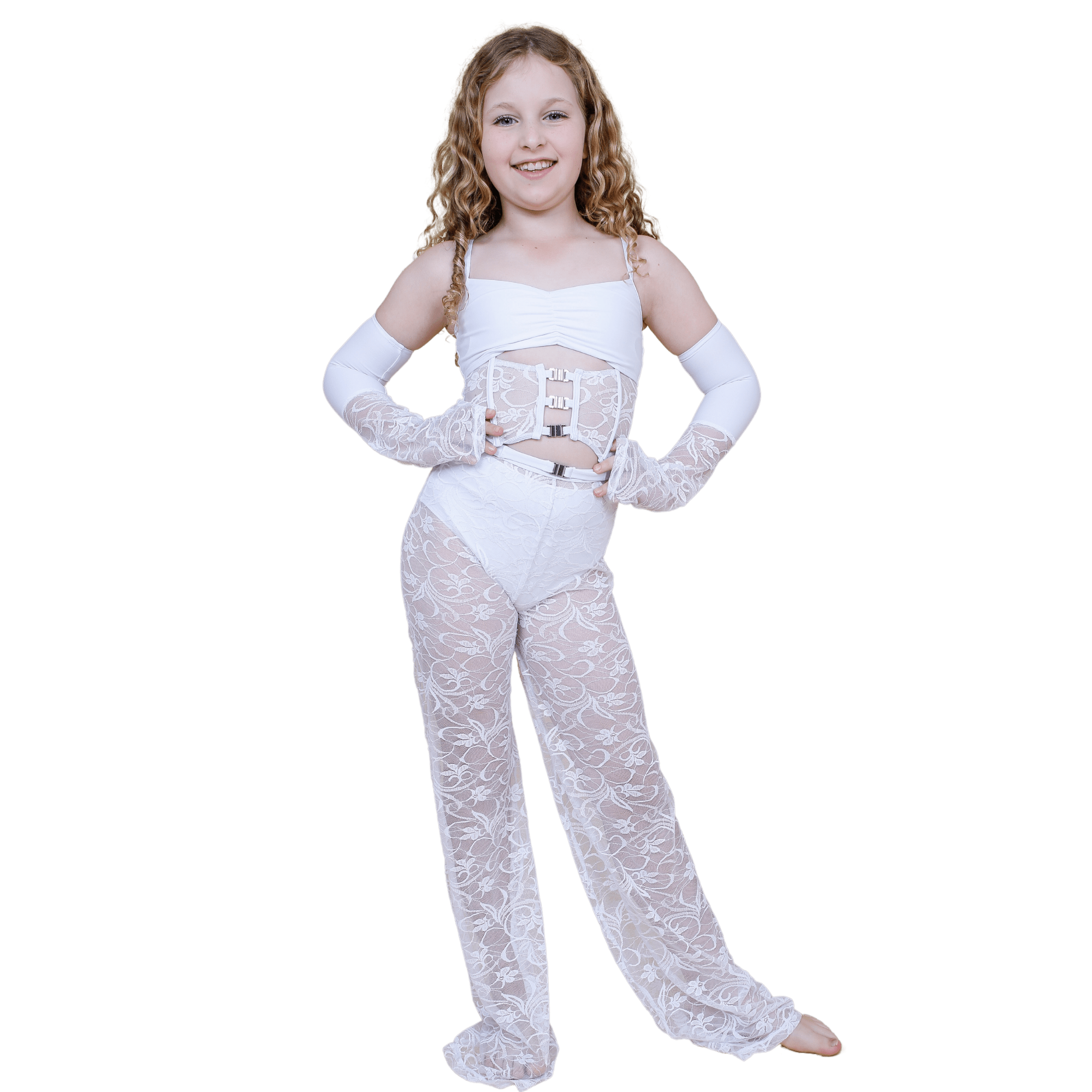 Elegant Lace Crop Top with Matching Sleeves - Women's Fashion Blouse for Party, Date Night & Special Occasions