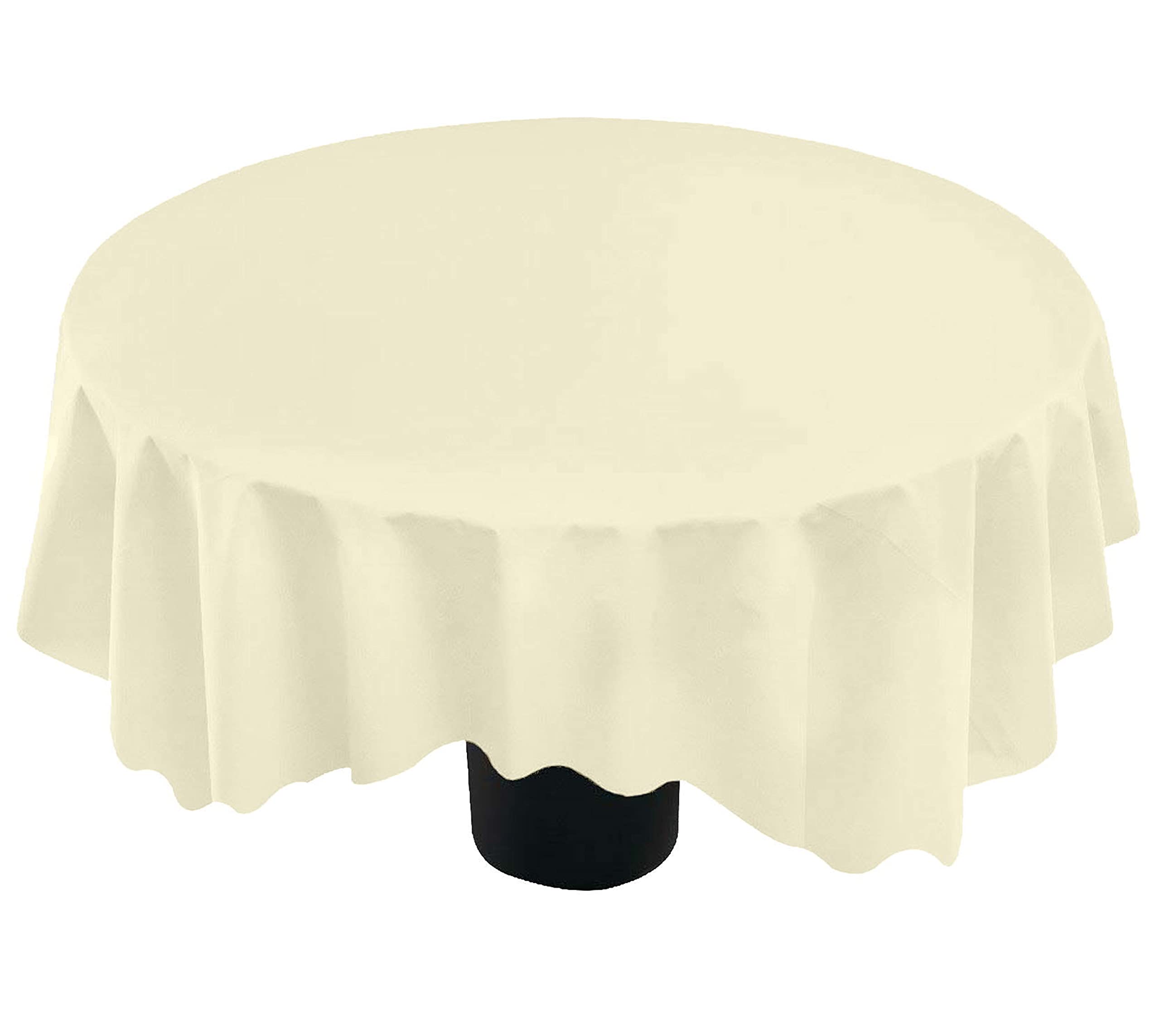 Premium Cotton Round Tablecloth - 40 Inch Beige Table Cover for Study, Dastarkhan & Tea Time | Fits 2-Seater Round/Oval Dining Tables | Washable & Wrinkle-Resistant for Daily Use & Special Occasions