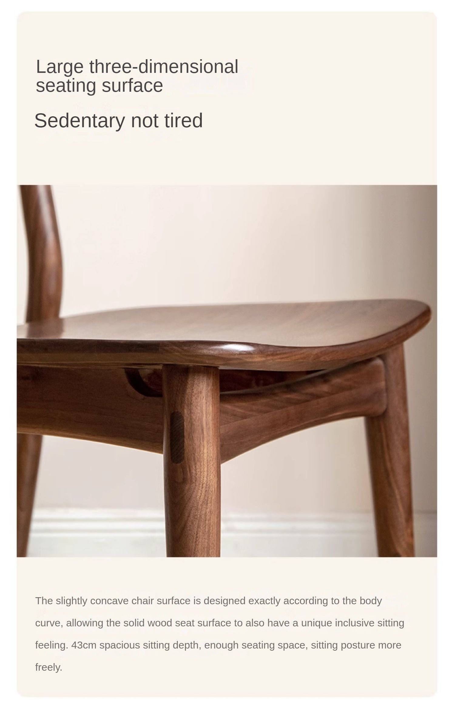 Premium Black Walnut & Ash Solid Wood Modern Dining Chairs Set of 4 - Elegant Backrest Design for Dining Room, Kitchen, or Office