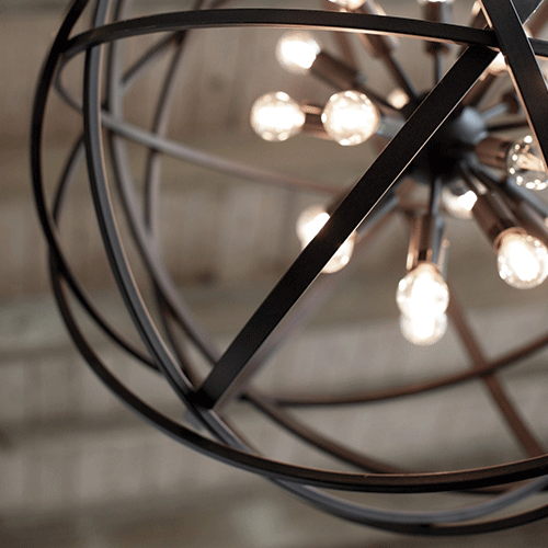Halo Nest Pendant Light - Medium Size Rustic Rust-Coated Ceiling Fixture for Dining Room, Kitchen Island & Bedroom Lighting