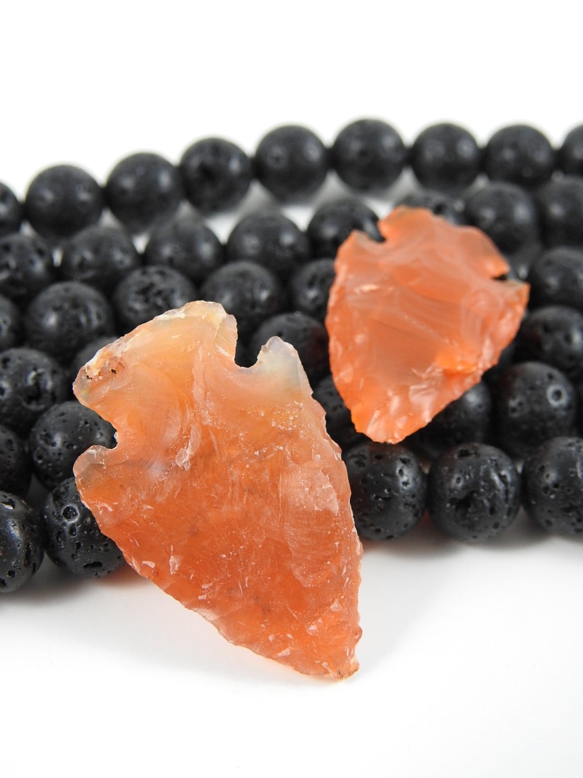 Natural Carnelian Arrowhead Pendant Necklace (Pair) - Healing Crystal Jewelry for Protection & Energy - Perfect for Meditation, Gifts & Spiritual Practices