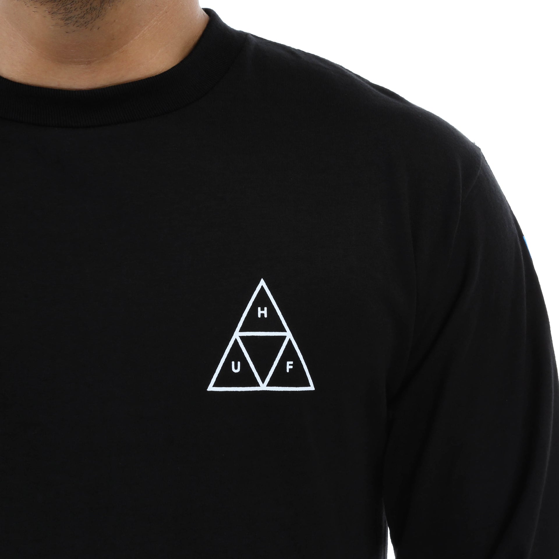 Huf Multi Triple Triangle Long Sleeve T-Shirt for Men - Black | Streetwear Fashion, Skate Style, Casual Wear for Everyday Comfort