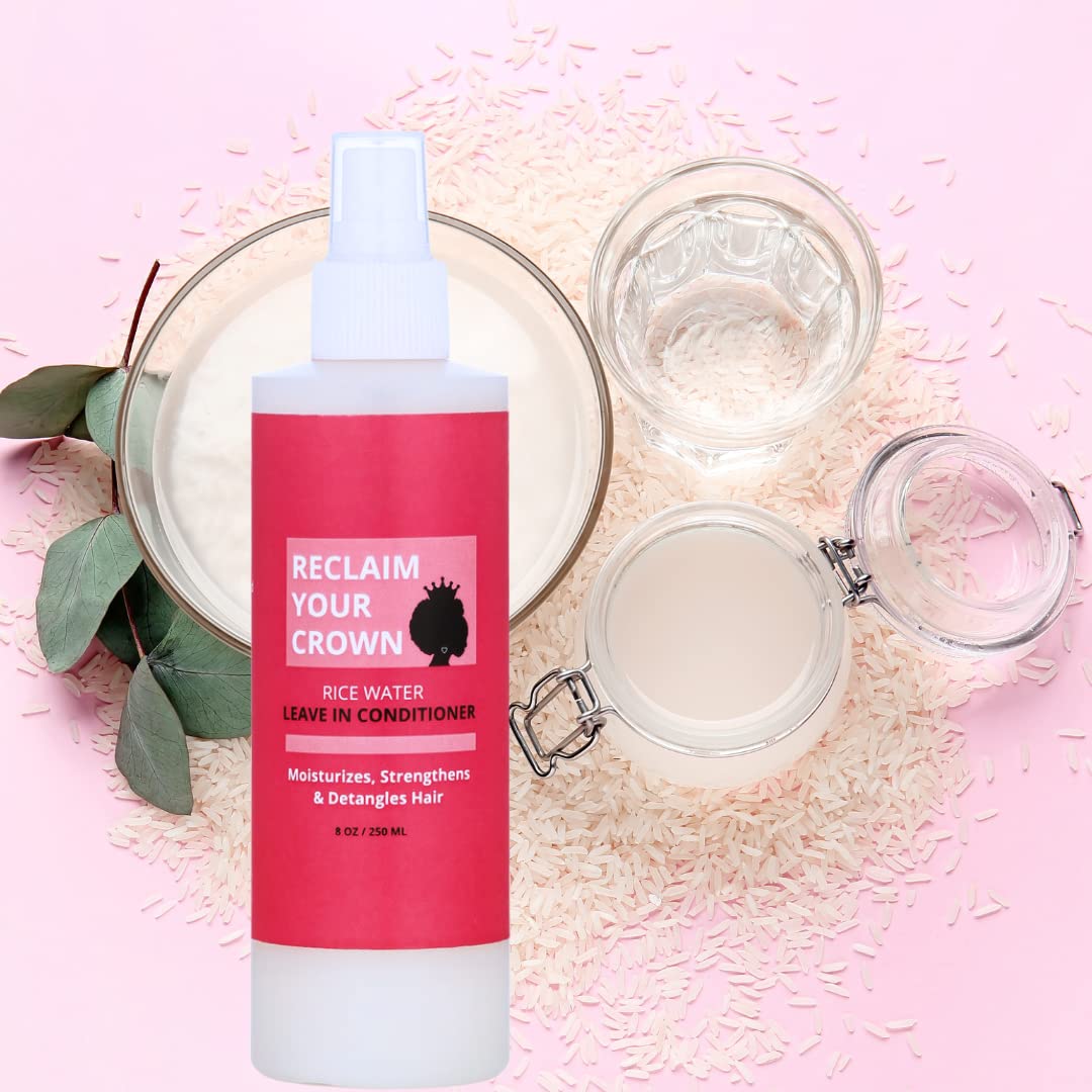 Rice Water Leave-In Conditioner for Hair Growth & Moisture - Hydrates Dry Hair, Softens & Strengthens - Perfect for Daily Use, Damaged Hair Repair & Natural Hair Care