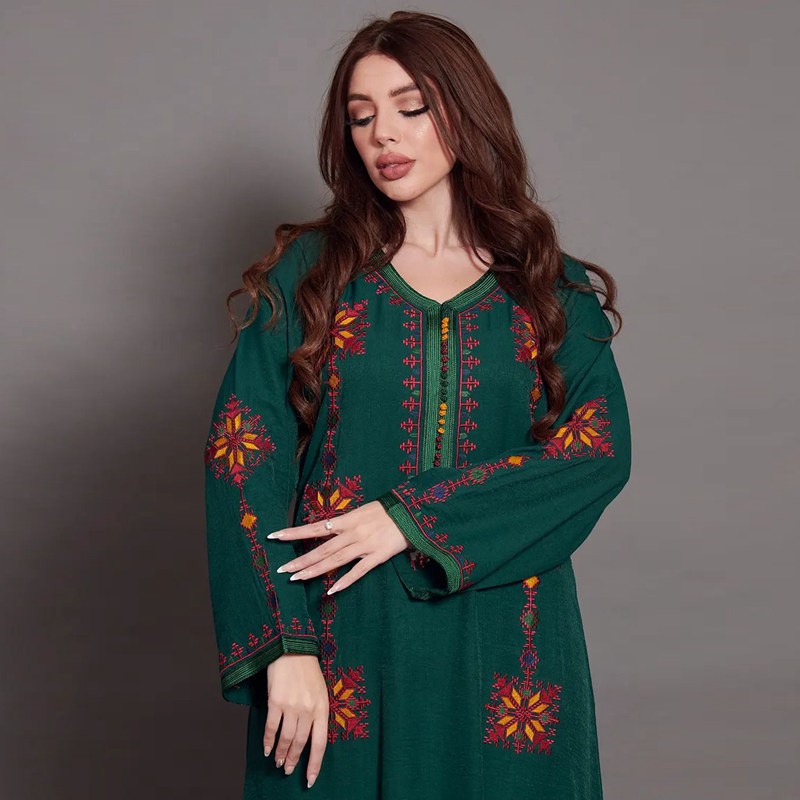 Elegant Embroidered Women's Caftan Dress for Casual Wear & Parties | Boho Chic Abaya Kaftan | Perfect for Beach Outings, Summer Vacations & Special Occasions