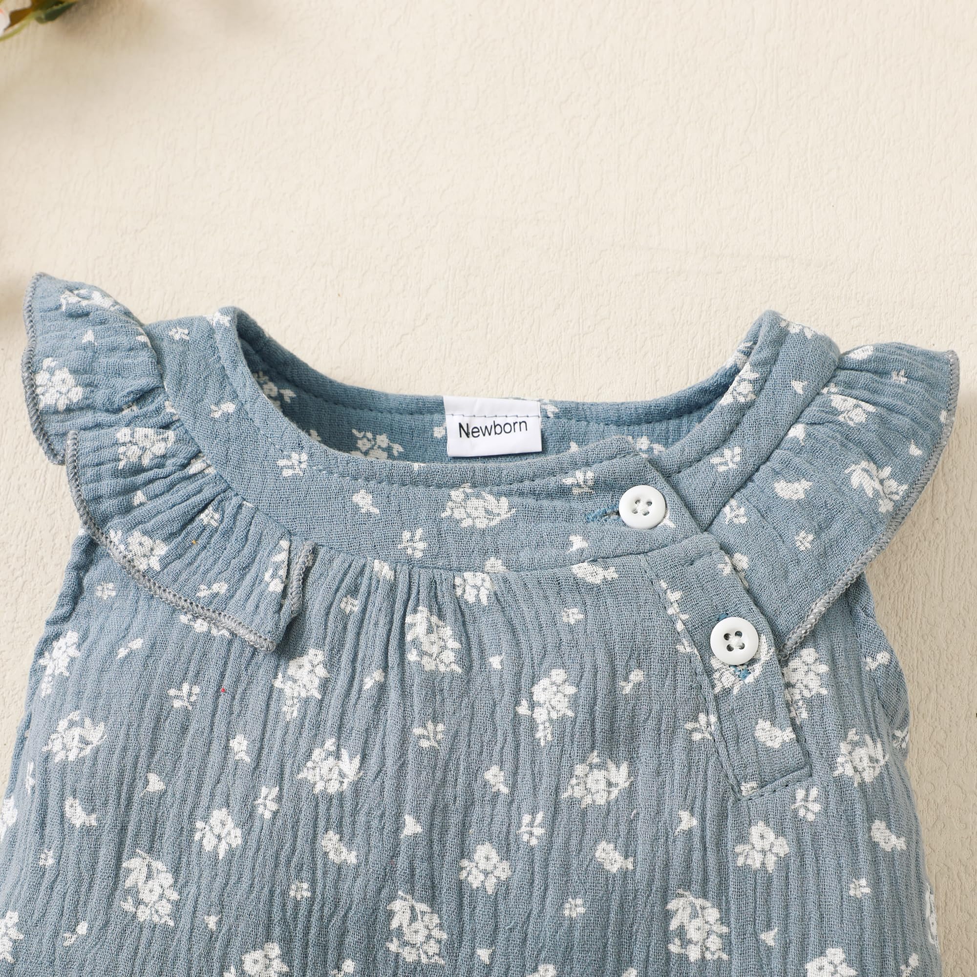Newborn Baby Girl Clothes - Floral Short Sleeve Romper Jumpsuit | Summer Outfits for Infant | Soft Bodysuit for Playtime, Photos & Special Occasions