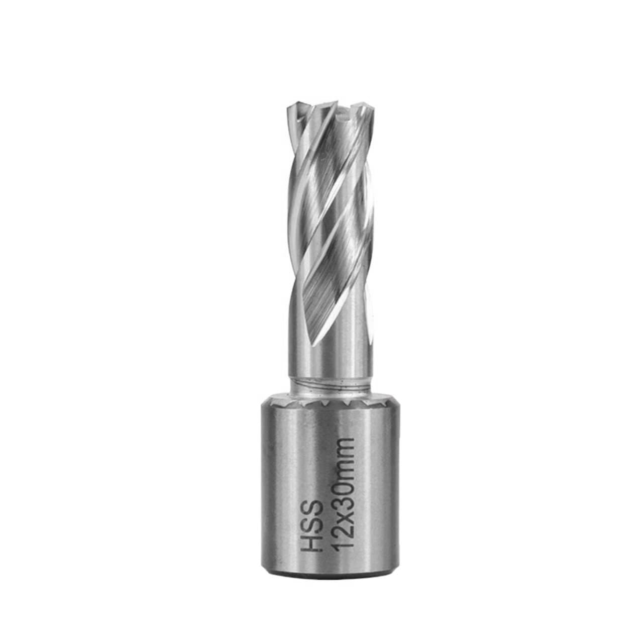 High-Speed Steel (HSS) TiN Coated Annular Drill Bit 12-42x30mm Weldon Shank Hollow Core Drill for Metal Cutting - Perfect for Automotive, HVAC, and Industrial Metal Fabrication Projects