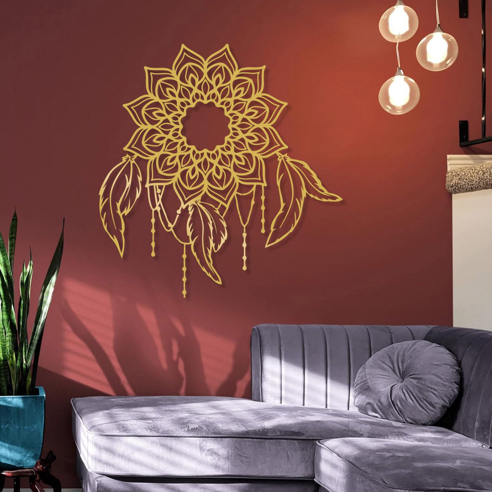 Boho Metal Dream Catcher Wall Hanging - 41
