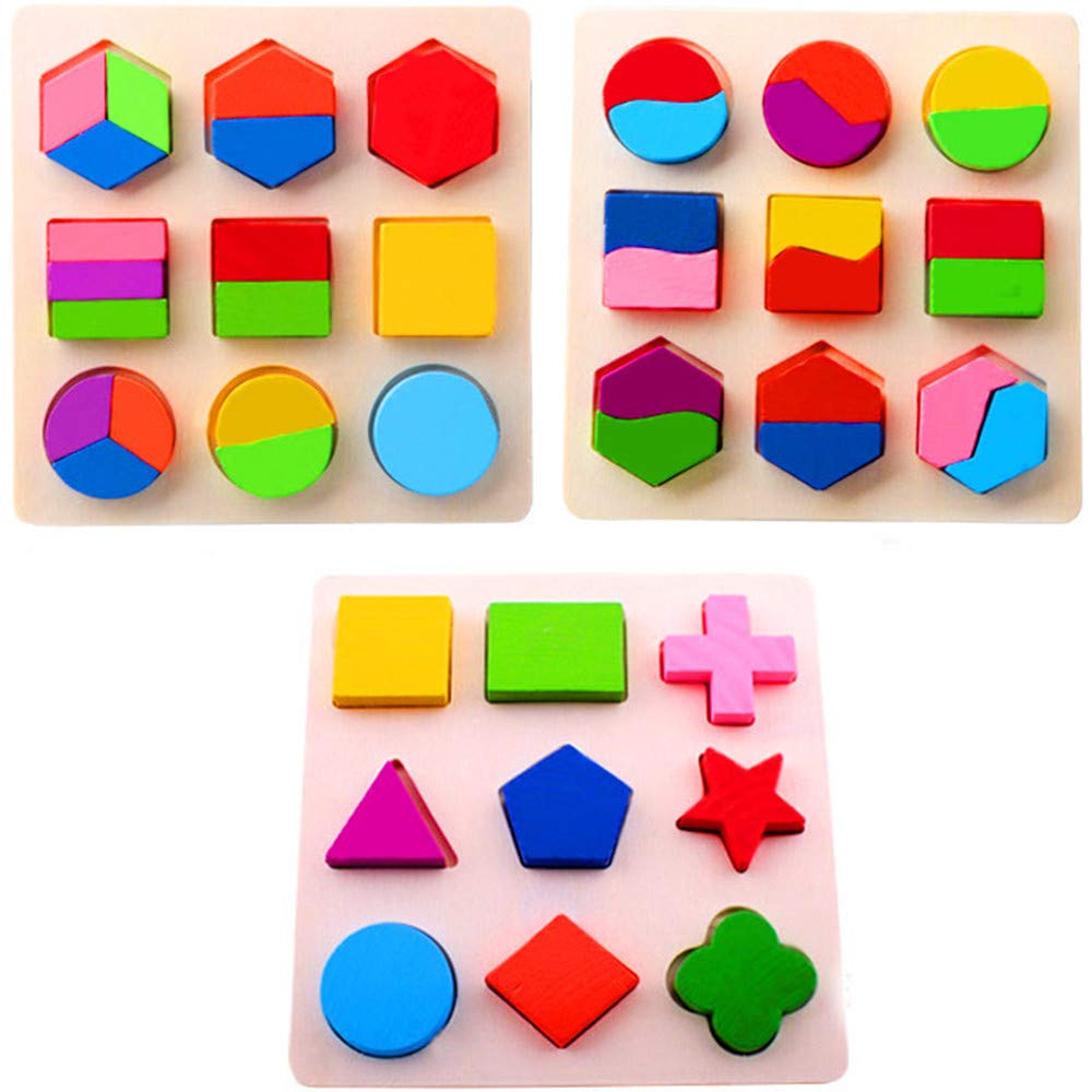 IFOTIME Wooden Geometry Puzzle Set - Montessori Learning Toys for Toddlers & Kids - Educational Wooden Blocks with Magnetic Wand - Perfect for Early Childhood Development & STEM Activities (One Size)