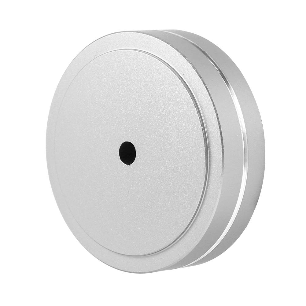 Premium Aluminum Alloy Speaker Isolation Feet Pads - HiFi Audio Equipment Vibration Dampers & Floor Protectors for Turntables, Studio Monitors & Home Theater Systems (Silver)