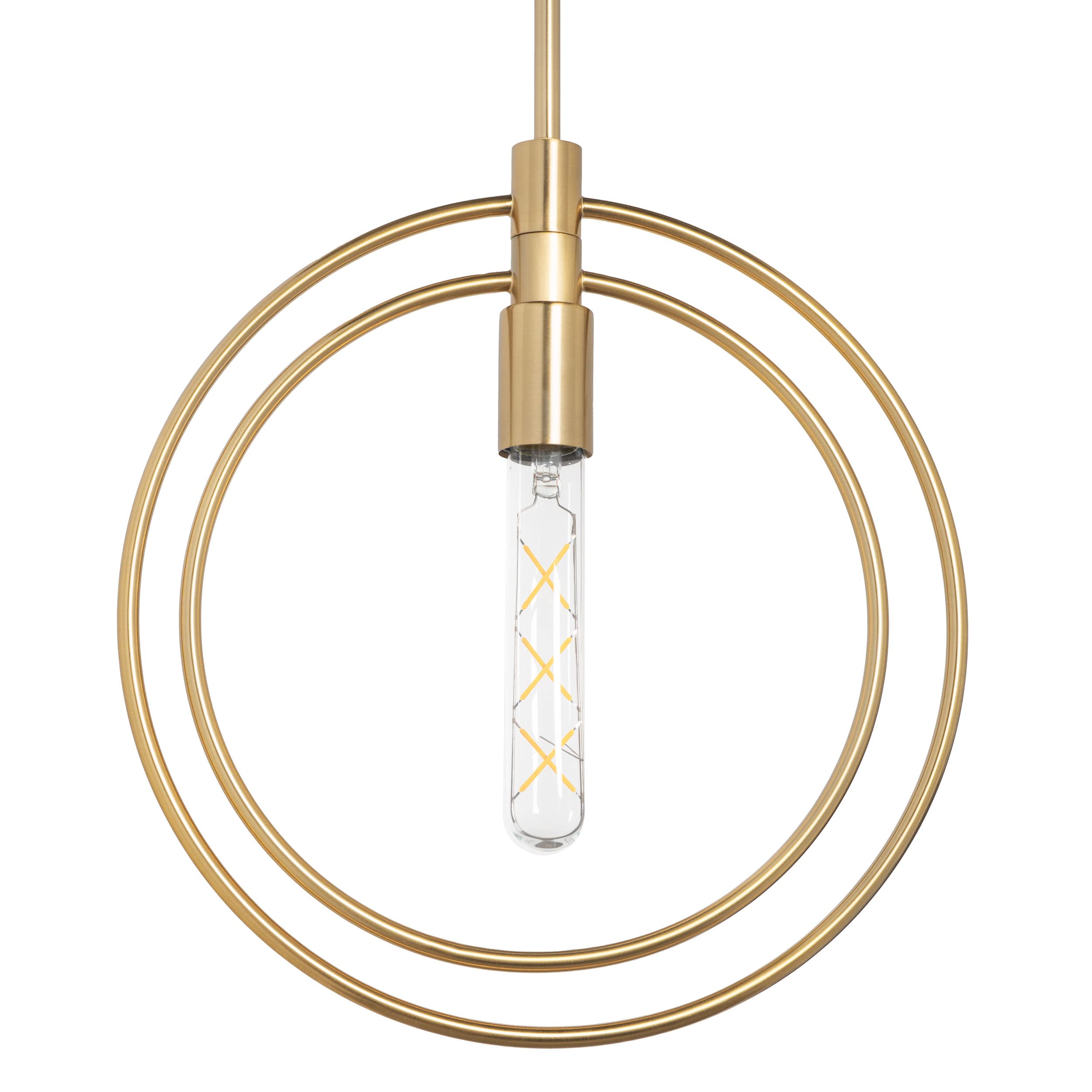 Adjustable Brass Pendant Light Fixture - Single Hanging Chandelier for Kitchen Island, Dining Room, Bedroom & Bathroom | Modern Nyla Design for Home Decor & Interior Lighting