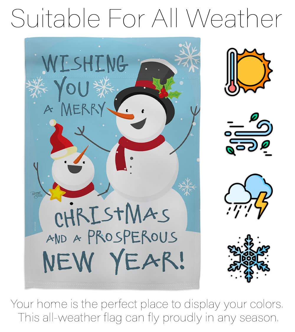 Snowman Christmas House Flag Set 28x40