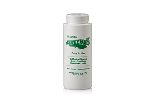 Safetec Green-Z 15oz Spill Control Solidifier - Fast-Acting Chemical Absorbent Powder for Oil & Liquid Spills (12 Bottles/Case) | Ideal for Workshops, Garages & Industrial Cleanups