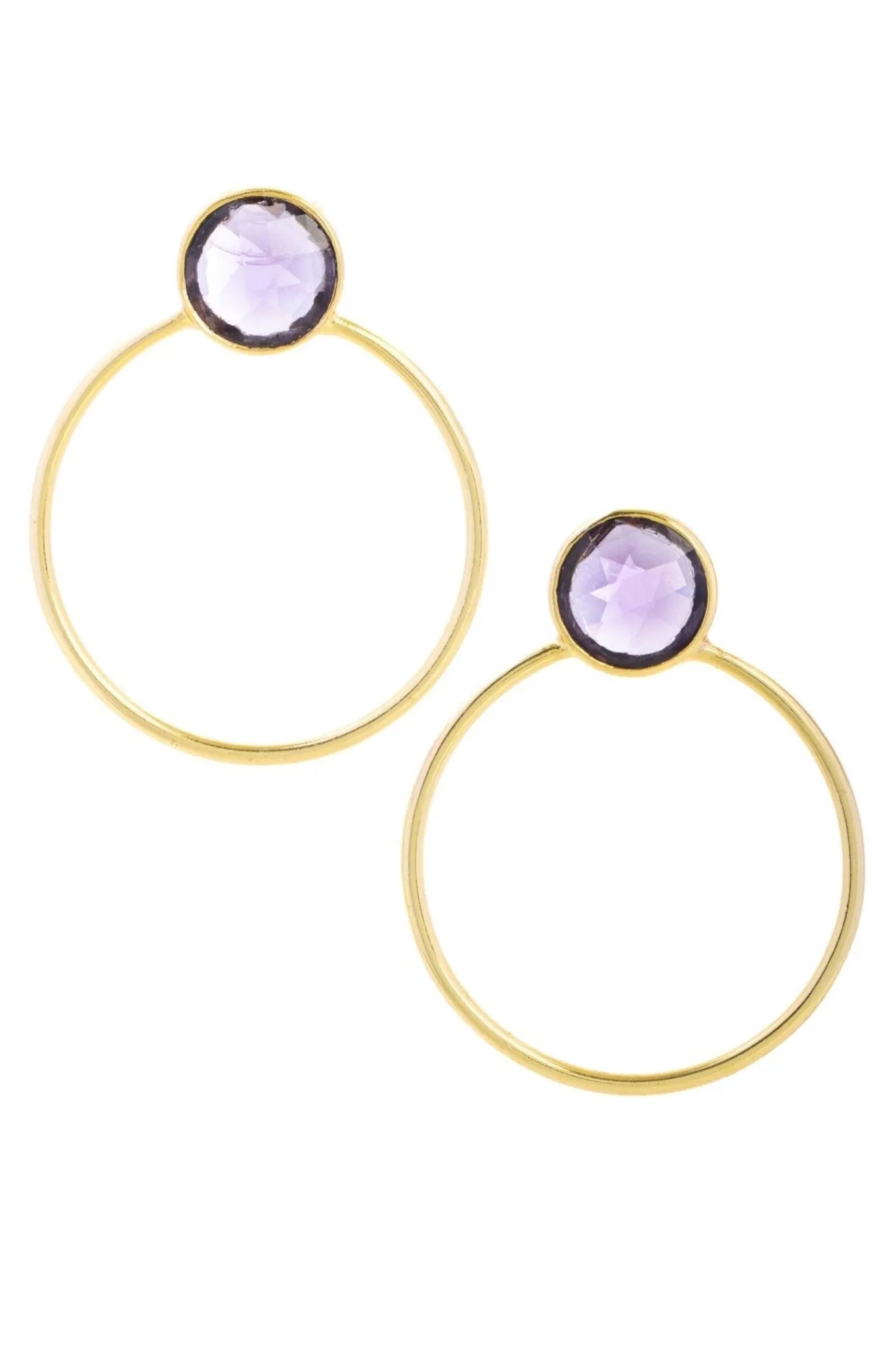 Gemstone Stud Hoop Earrings for Women - Dainty Gold/Silver Hoops with Natural Stones - Perfect for Everyday Wear, Gift Giving & Special Occasions