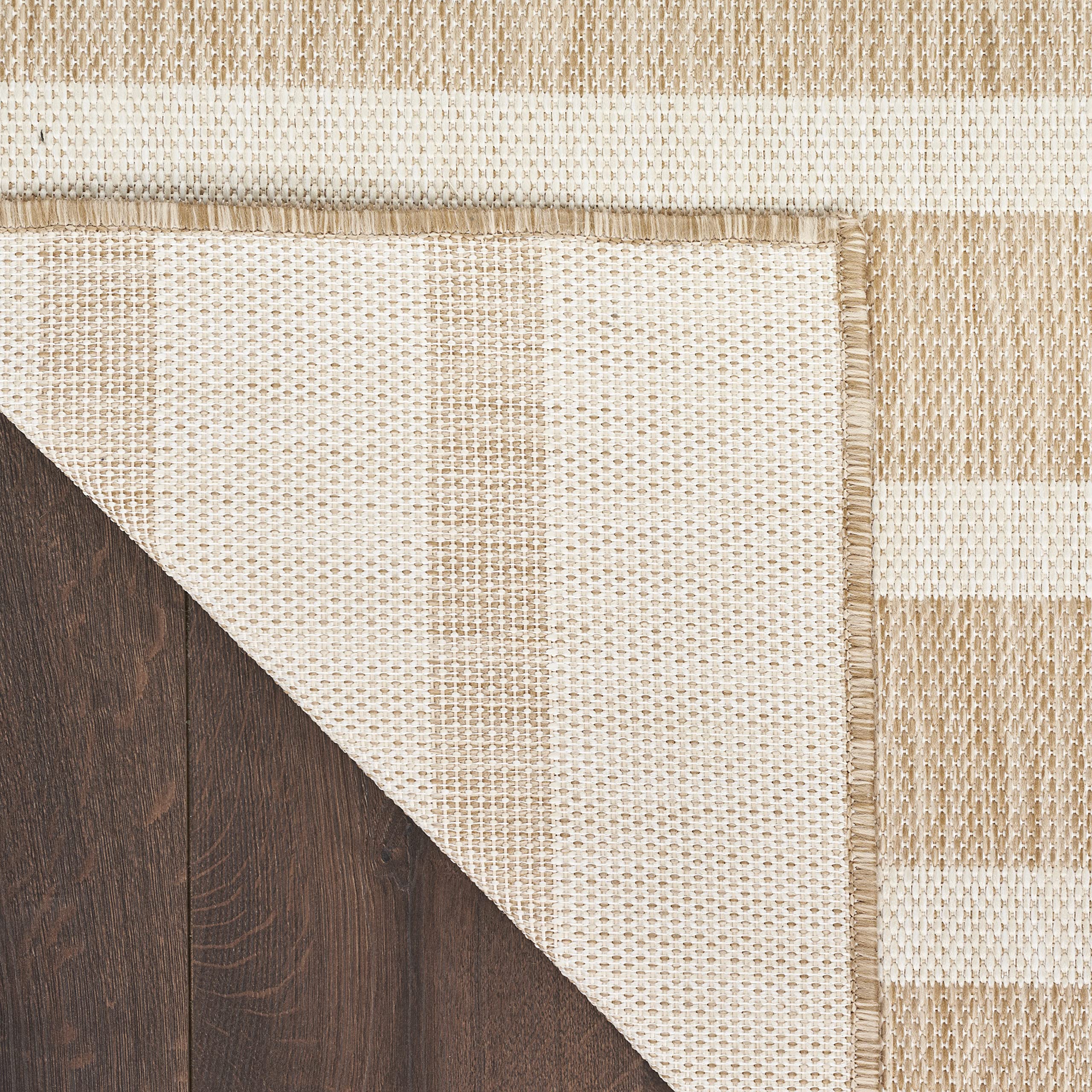 Nourison Positano 8' x 10' Indoor Outdoor Area Rug - Beige Ivory, Easy to Clean, Non-Shedding - Perfect for Bedroom, Living Room, Dining Room, Backyard, Deck & Patio | Durable & Stylish Home Decor for All Seasons
