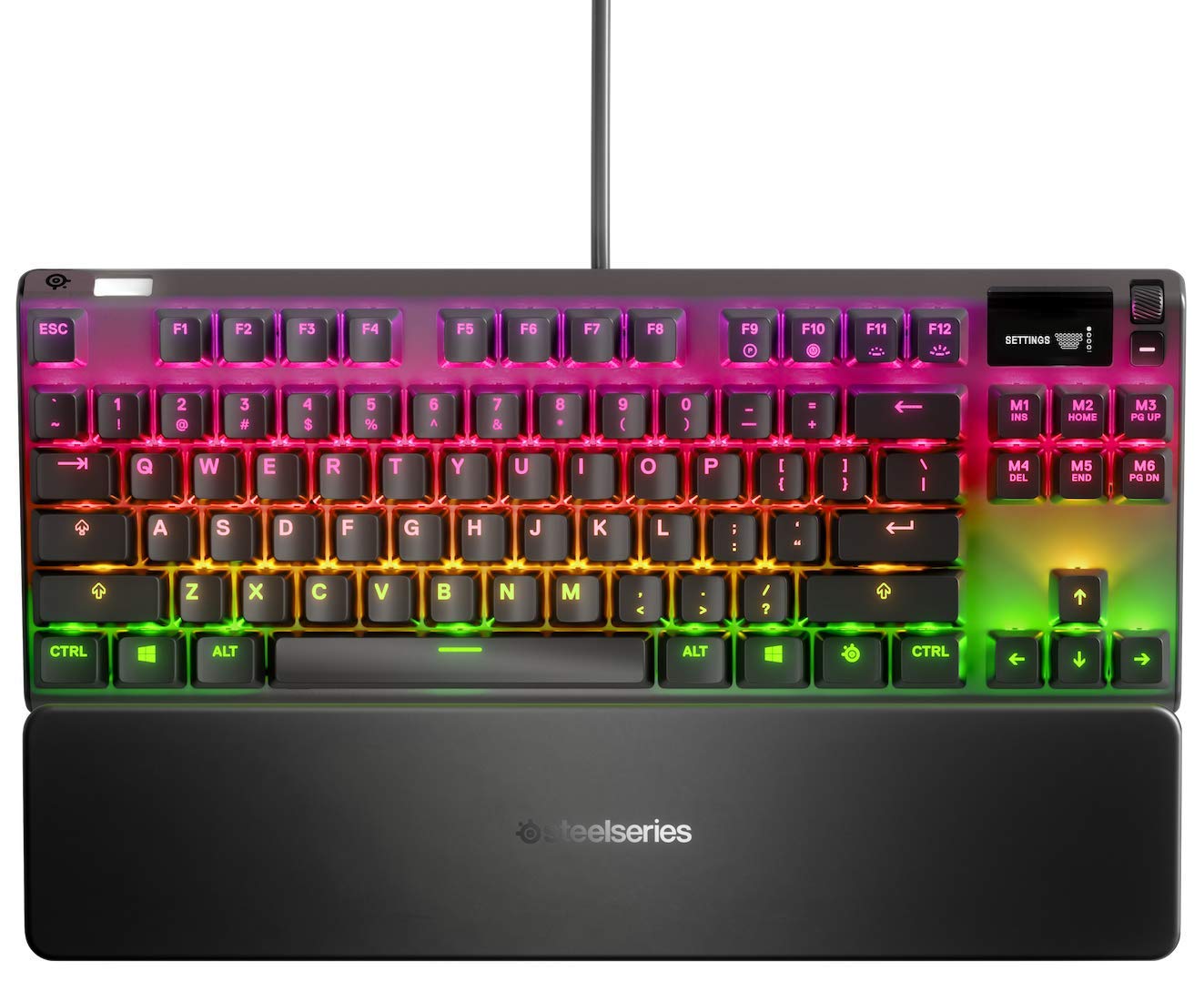 SteelSeries Apex 7 TKL Mechanical Gaming Keyboard with OLED Display & Brown Switches - US QWERTY Layout for PC, Mac, PS5, Xbox Gaming & Office Work