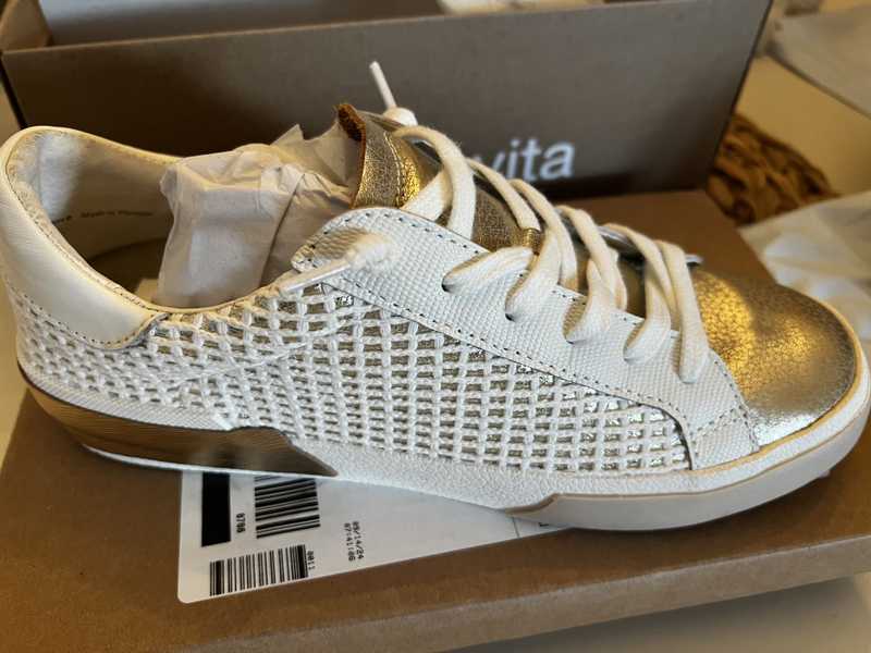 ZINA SNEAKERS BONE GOLD WOVEN - Stylish & Comfortable Women's Casual Shoes for Walking, Running & Everyday Wear | Perfect for Work, Travel & Outdoor Activities