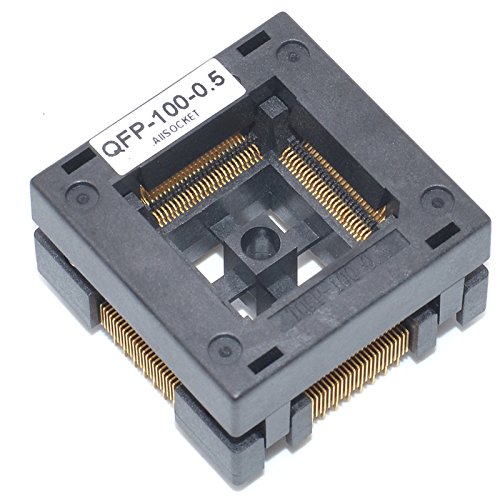 QFP100-0.5 IC Burn-in Testing Socket - 0.5mm Pitch, 14x14mm IC Size, Open-Top Soldering Version (QFP100-0.5-STP) - Perfect for PCB Prototyping and IC Programming