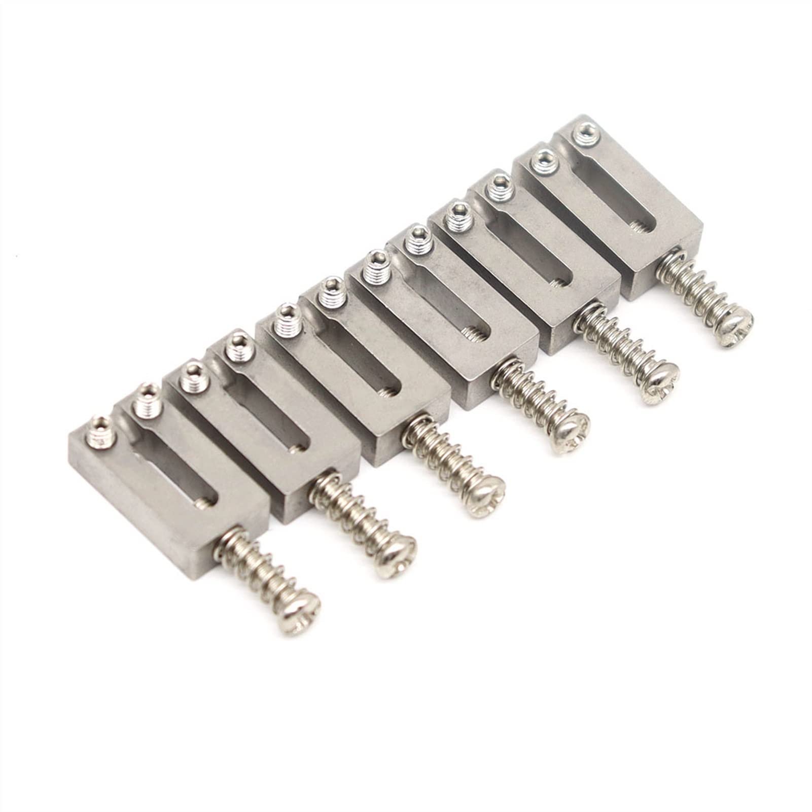 6-Piece Stainless Steel Electric Guitar Bridge Saddle Set - Replacement Fixed Bridge String Saddles for Electric Guitar Parts - Perfect for Guitar Repair, Maintenance & Tone Enhancement
