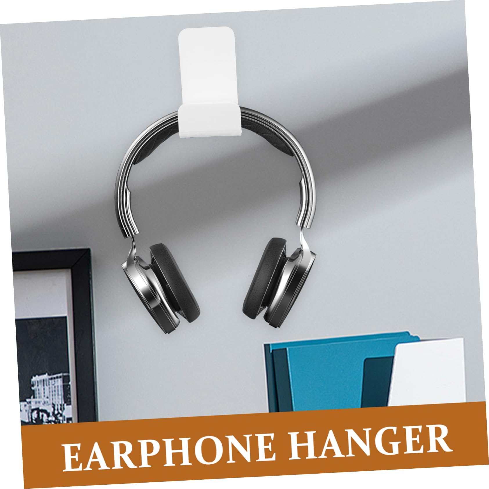 Veemoon 2-Pack White Headphone Stand Holder - Wall Mount & Desk Mount Earphone Hanger Bracket for Home, Office, Gaming Setup (Perfect for Organizing Headphones, Headsets, and Earbuds)