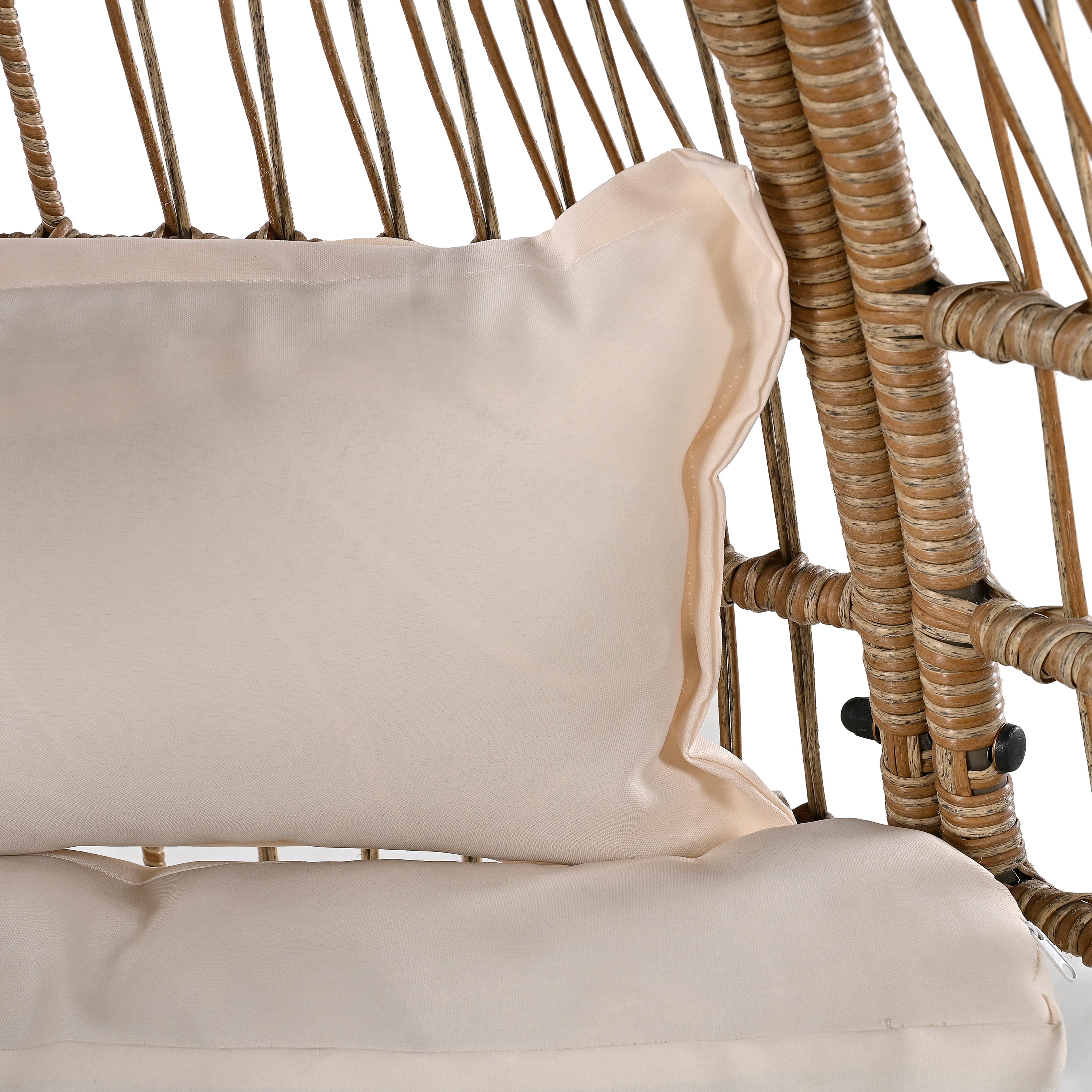Outdoor Swivel Rocking Chair with Cushions - Rattan Egg Patio Chair for Balcony, Poolside, Garden - Perfect for Relaxing, Lounging & Sunbathing