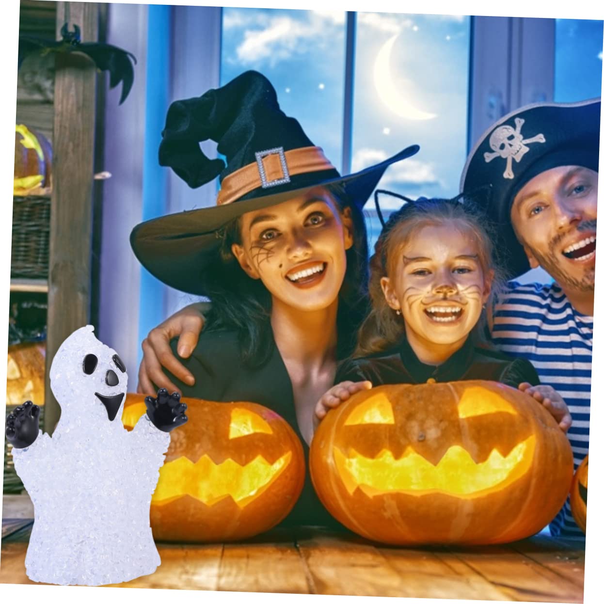 Artibetter 4 Pack Ghost Night Light - Halloween LED Bedside Lamp, Spooky Table Decor for Kids Room, Party, Dining Table & Home Decor (Perfect for Halloween Party, Bedroom Nightlight & Themed Decorations)