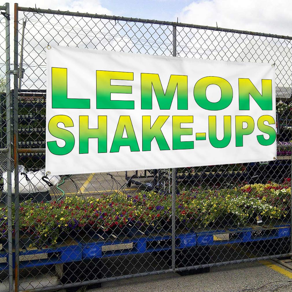 Vinyl Banner - 60x144 Inches, Weatherproof Outdoor Sign with 10 Grommets for Lemon Shake-Up Stands, Lime Food Bars, Restaurants & Food Trucks - Perfect for Yard Signs, Industrial Use & Outdoor Advertising