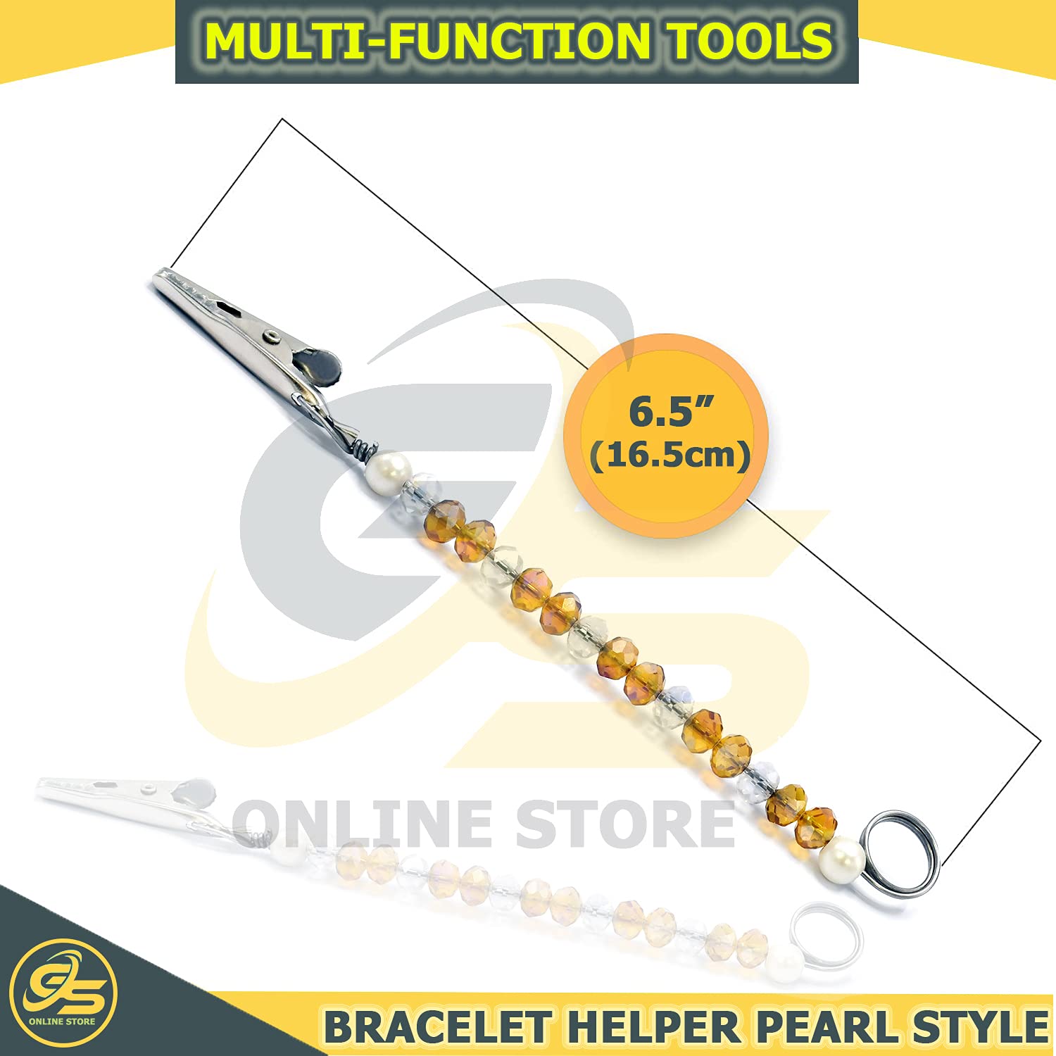 G.S Bracelet Helper - Jewelry Fastening Aid for Bracelets, Watches & Necklaces - Easy to Use Watch & Jewelry Clasp Tool - Perfect Gift for Women (6.5 Inches) - Ideal for Arthritis Sufferers & Solo Jewelry Wearers