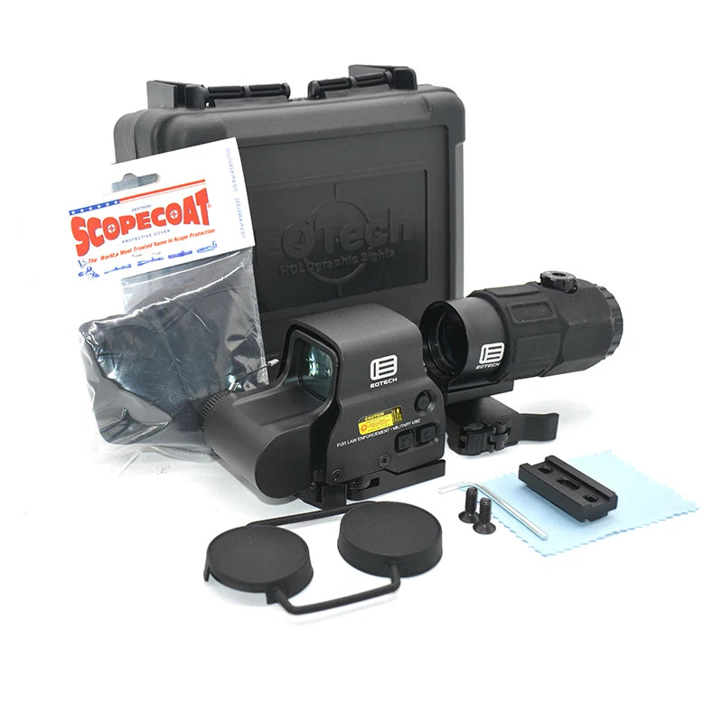 Tactical G33 G43 3X Magnifier Sight Scope & G45 5X Magnifier - Flip to Side Mount for 558 556 553 Holographic Reflex Red Dot Sights - Perfect for Hunting, Shooting Range & Tactical Training