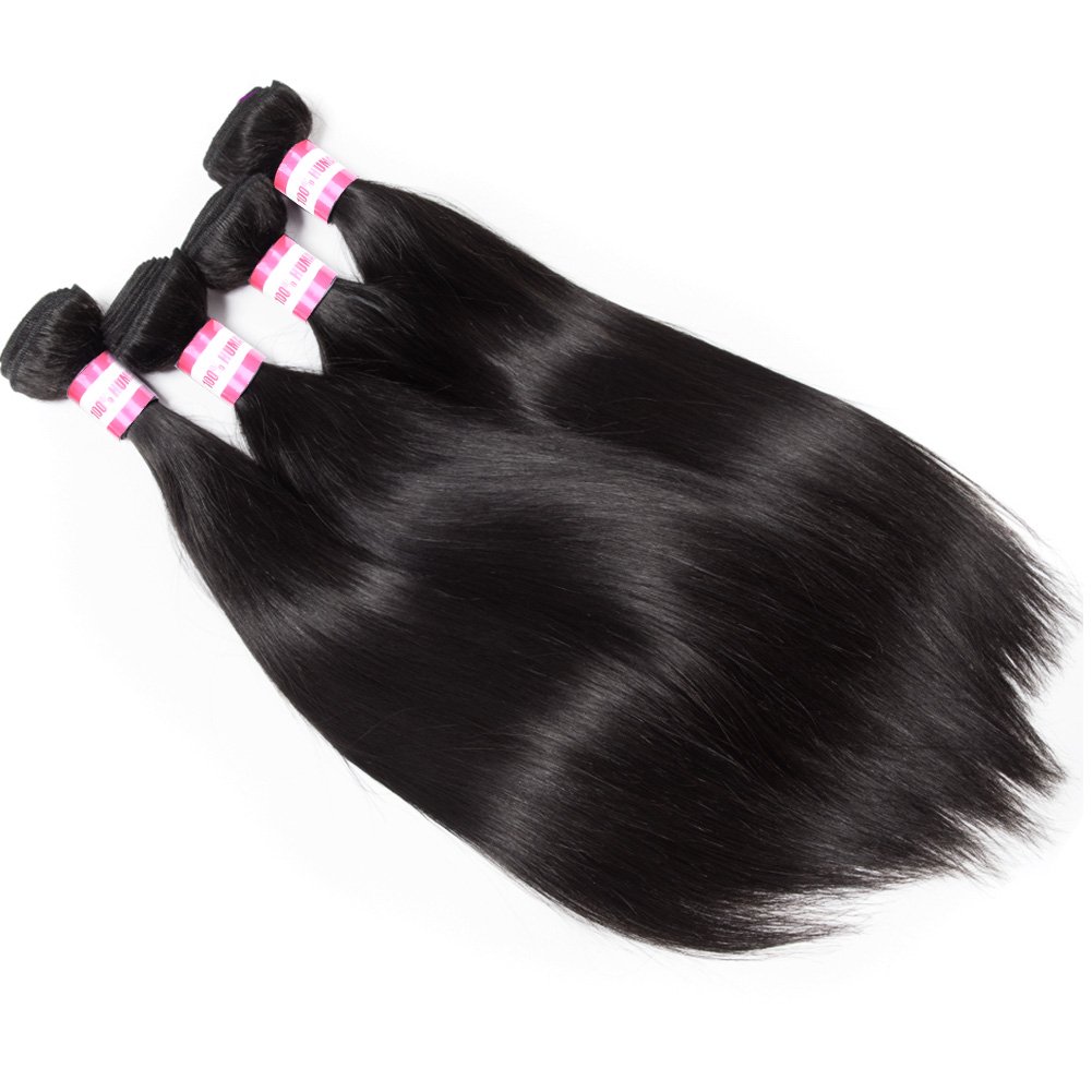 Premium 9A Brazilian Virgin Unprocessed Straight Human Hair Bundles - 3 Bundles (24
