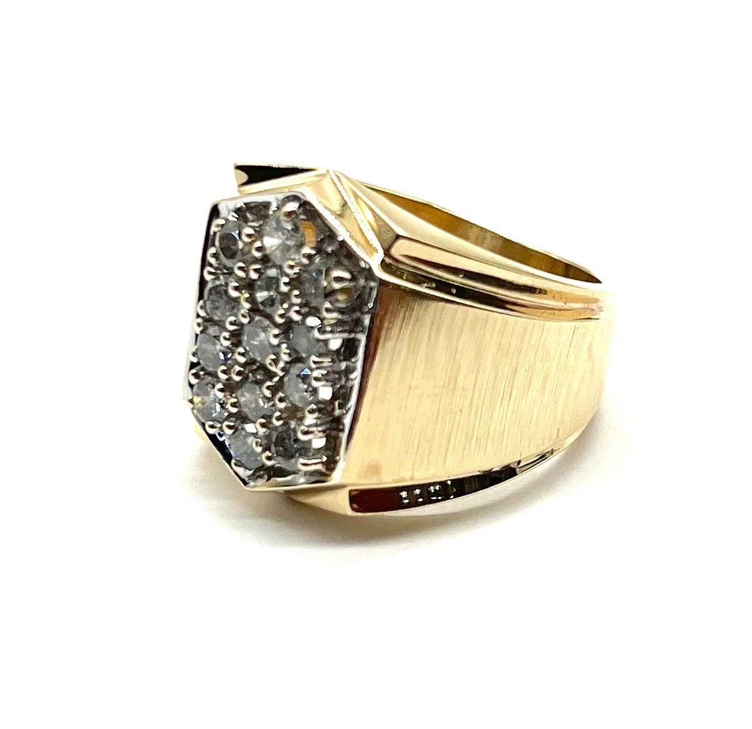 Men's Diamond Ring - 14K Gold Wedding Band for Men, Elegant & Durable Engagement Ring - Perfect for Proposals, Anniversaries & Special Occasions