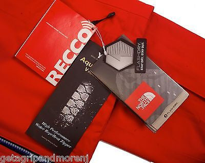 The North Face Men's Cymbiant Recco Fiery Red Cryptic Flash Dry Jacket - Size Small/Petite - Waterproof Windbreaker for Hiking, Camping & Outdoor Adventures