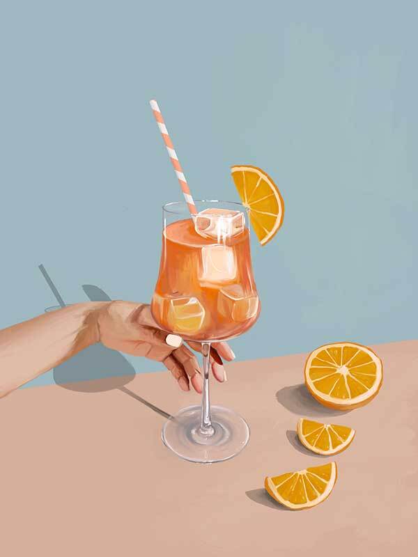 Aperol Spritz Canvas Art Print - Italian Cocktail Wall Decor for Home Bar, Kitchen & Dining Room - Perfect for Entertaining & Summer Parties