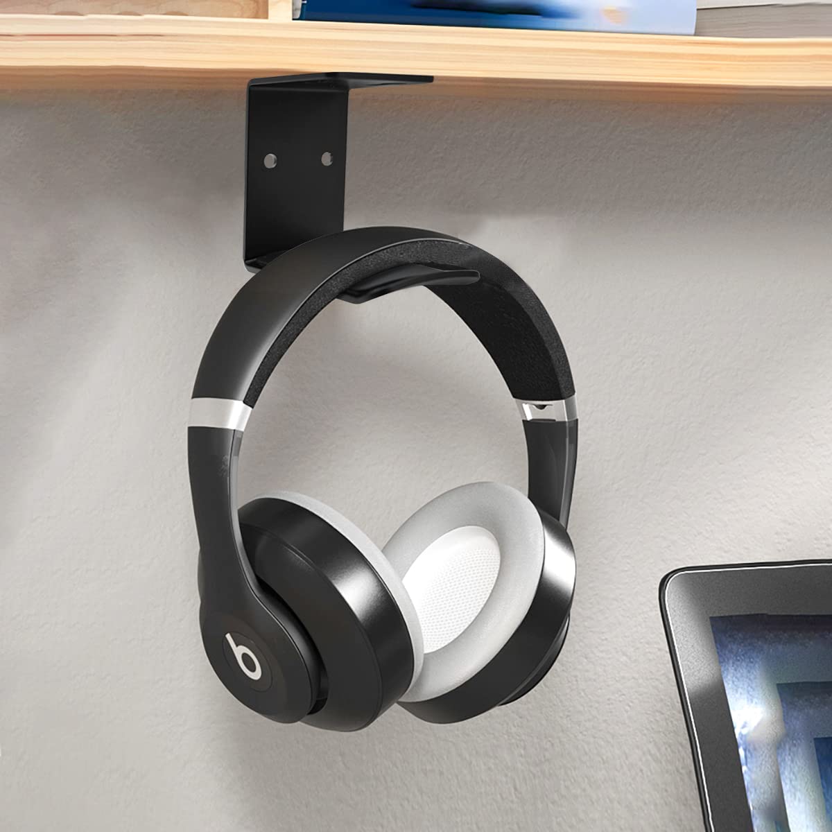 Libershine 2-Pack Headset Stand Holder with Strong Adhesive - Gaming Headphone Hook for Desk/Wall/Table - Perfect for Organizing Headphones, Cables & Controllers in Home Office & Gaming Setup