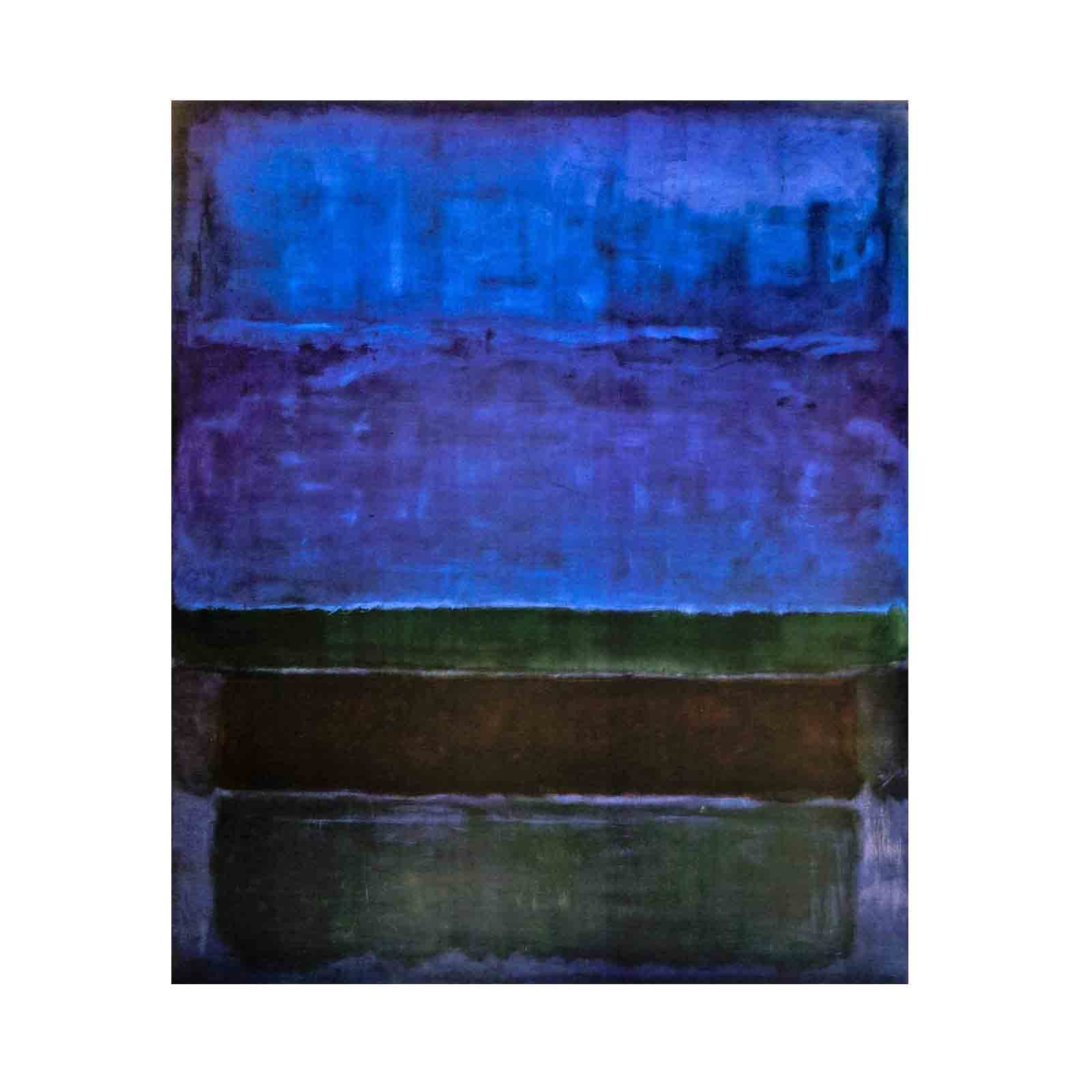 Mark Rothko Blue Green and Brown Abstract Art Print - Premium Canvas Wall Decor for Living Room, Bedroom, Bathroom (25x30cm/10x12inch) Unframed - Modern Home & Office Decoration