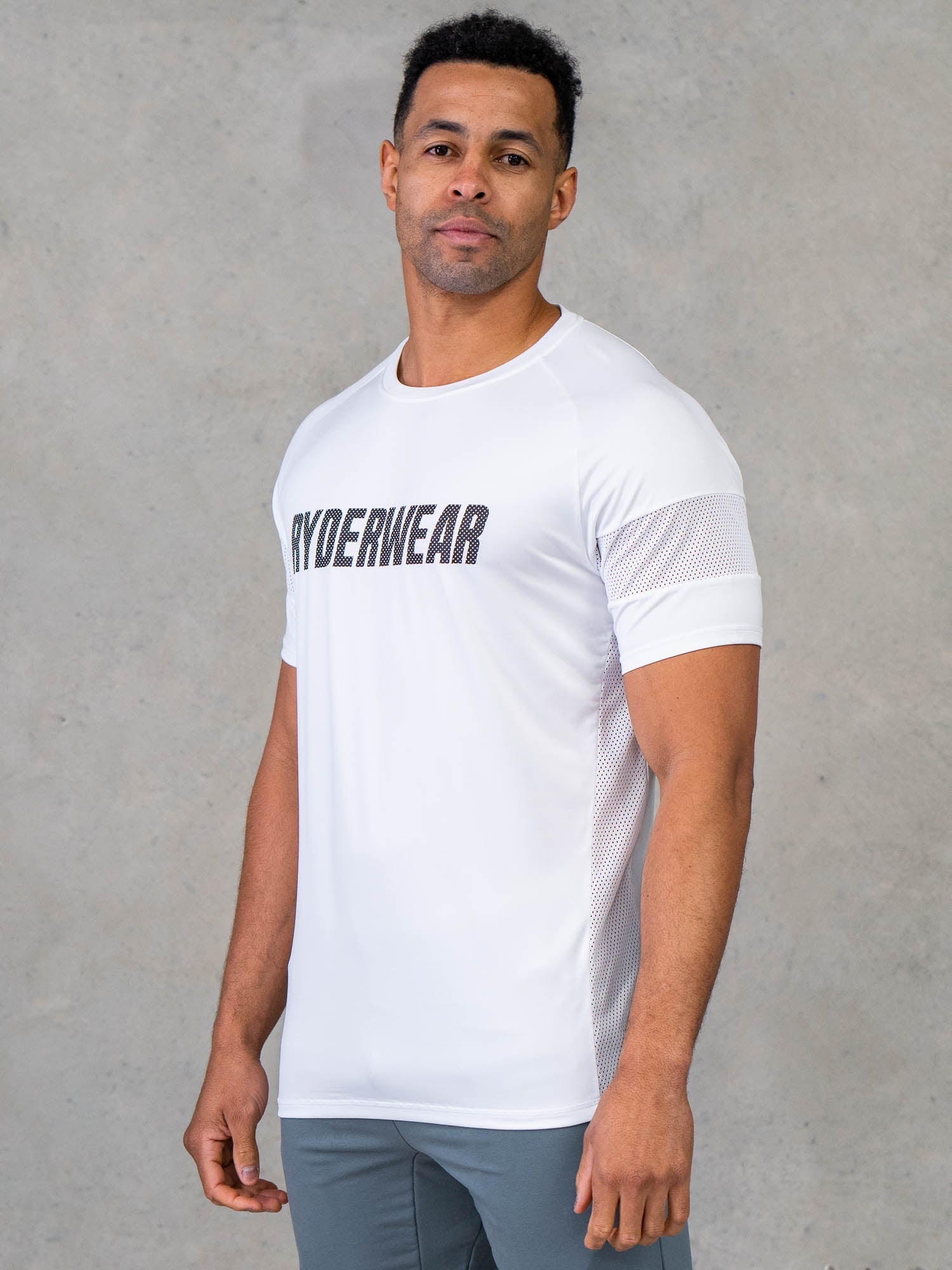 Breathable Flex Mesh T-Shirt for Men & Women - Comfortable White Performance Tee for Workouts, Running & Gym